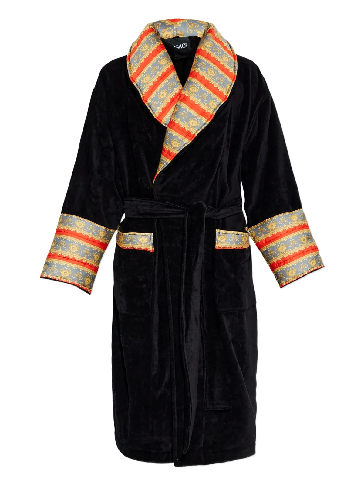 striped bath robe