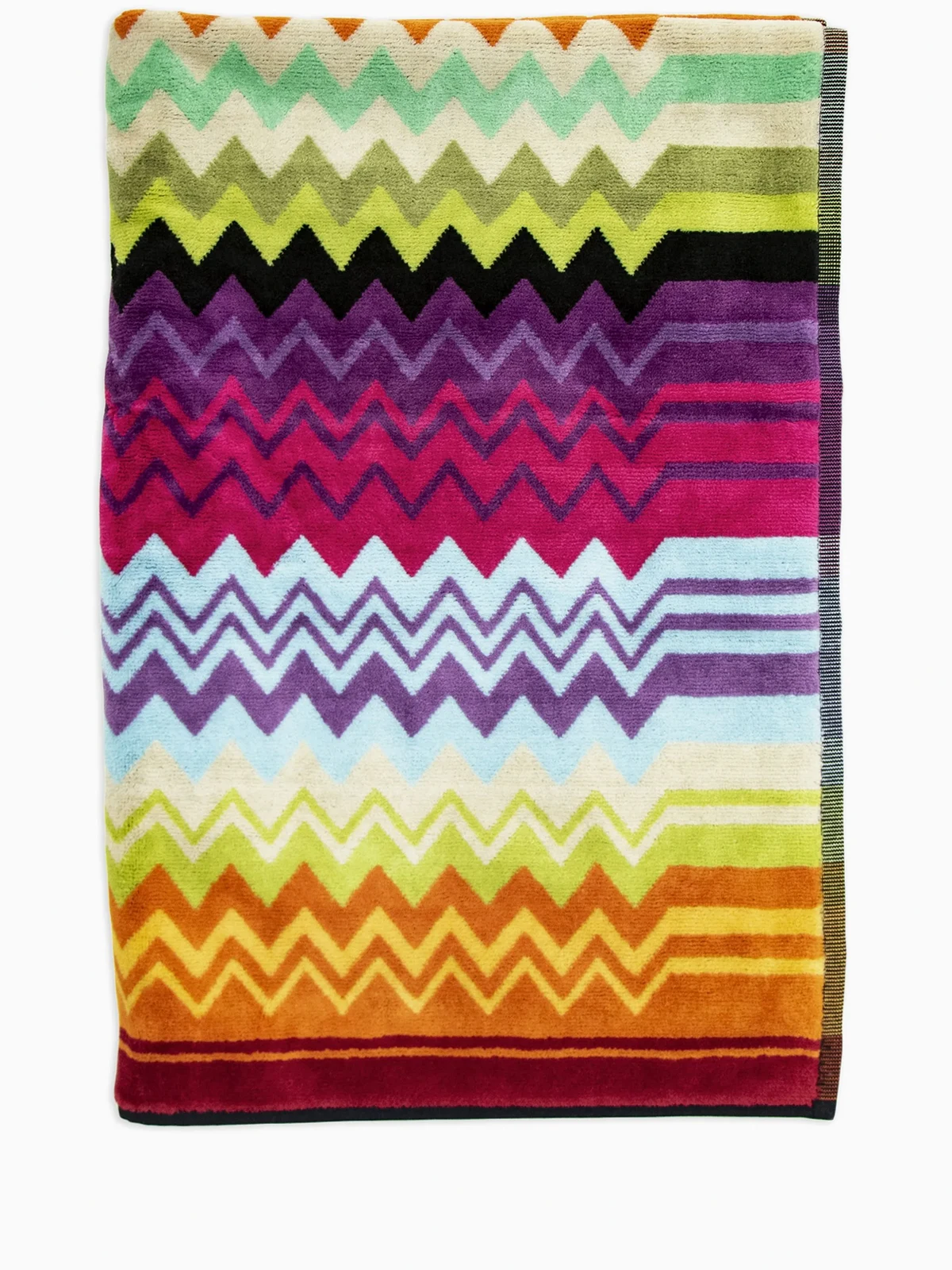 zigzag-pattern cotton bath mat