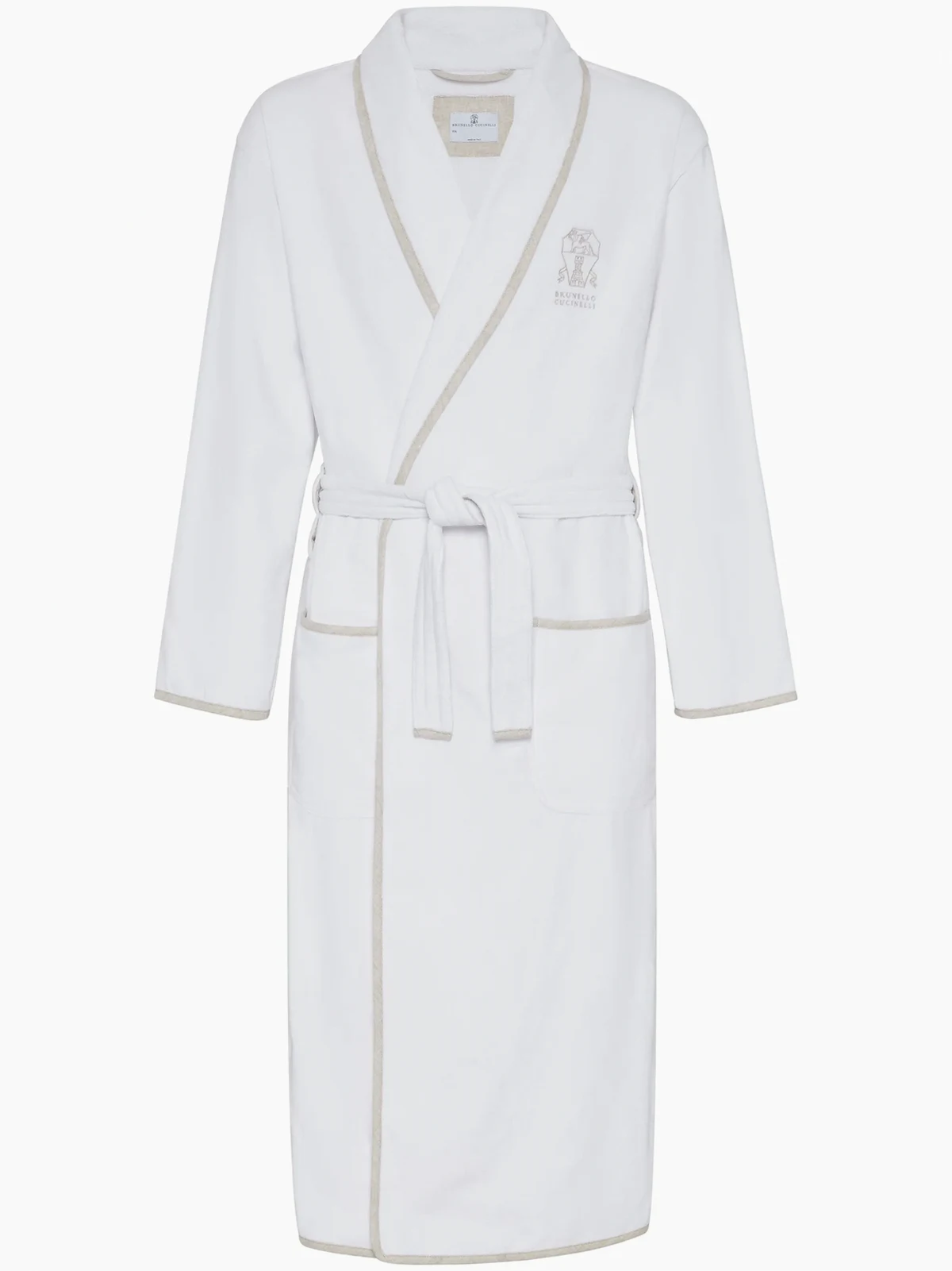 logo-embroidered bath robe