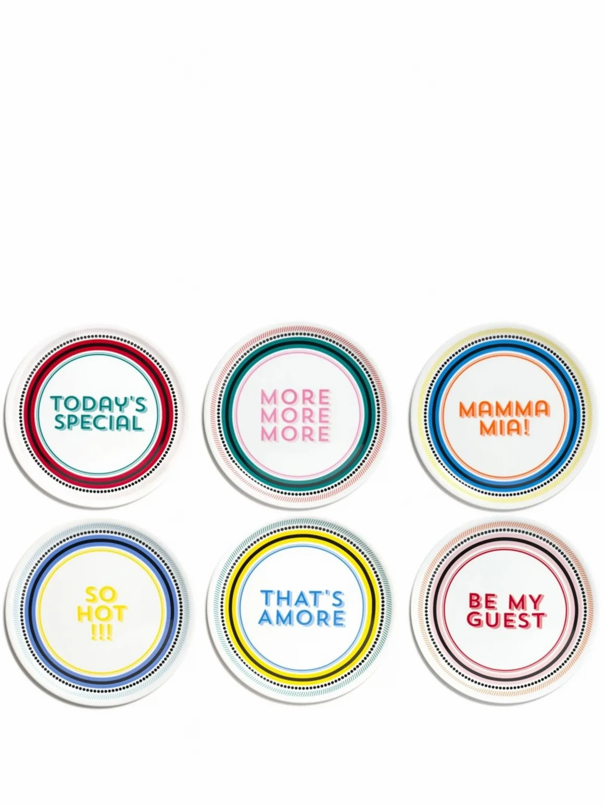 Set aus sechs Pizzatellern