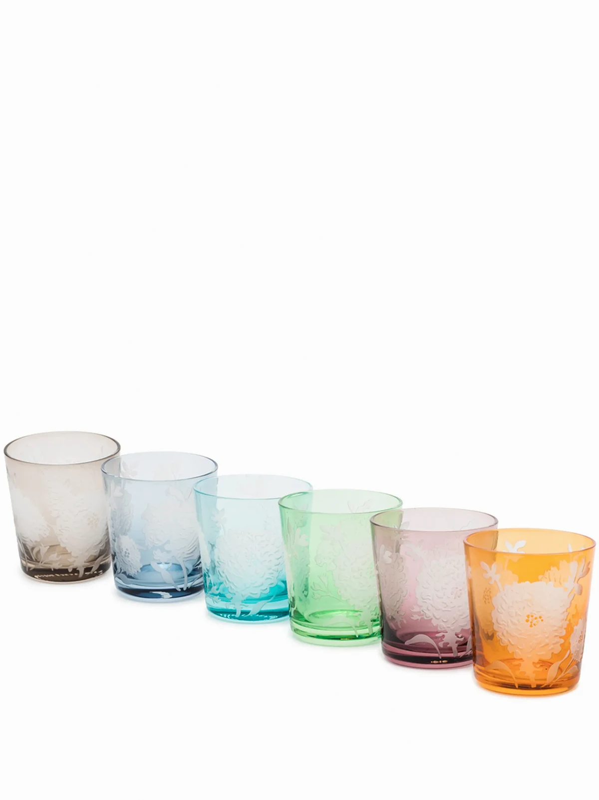 Peony glass tumblers (set of 6)