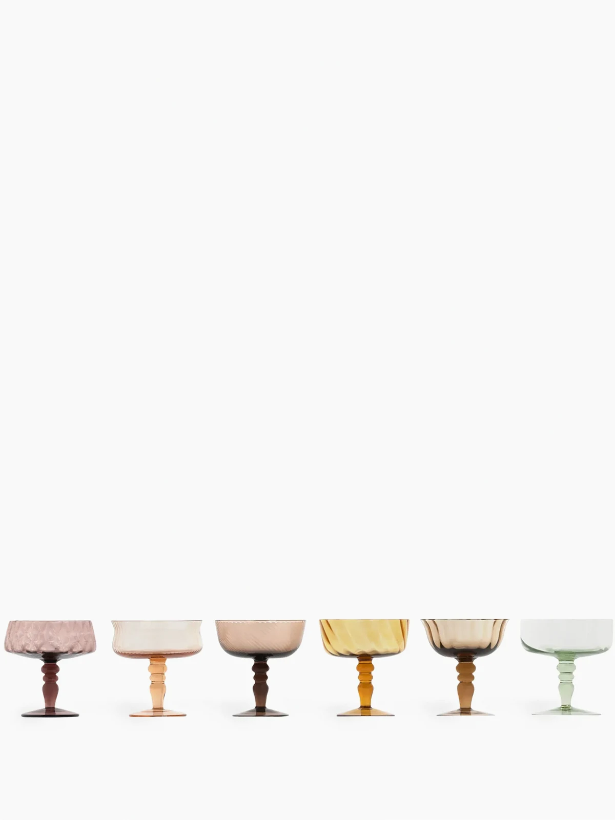 Diseguale transparent-design goblets (set of 6)