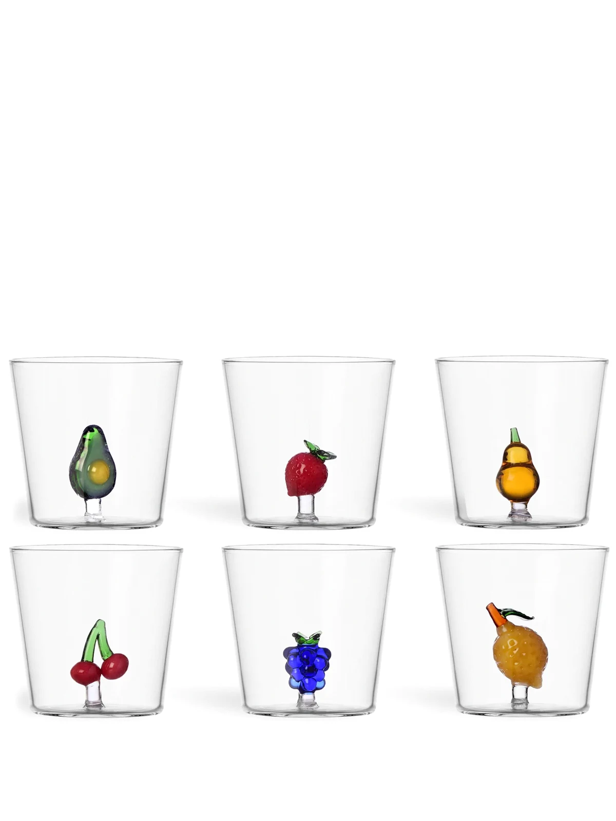 Fruits and Flowers glass tumblers (set of six)