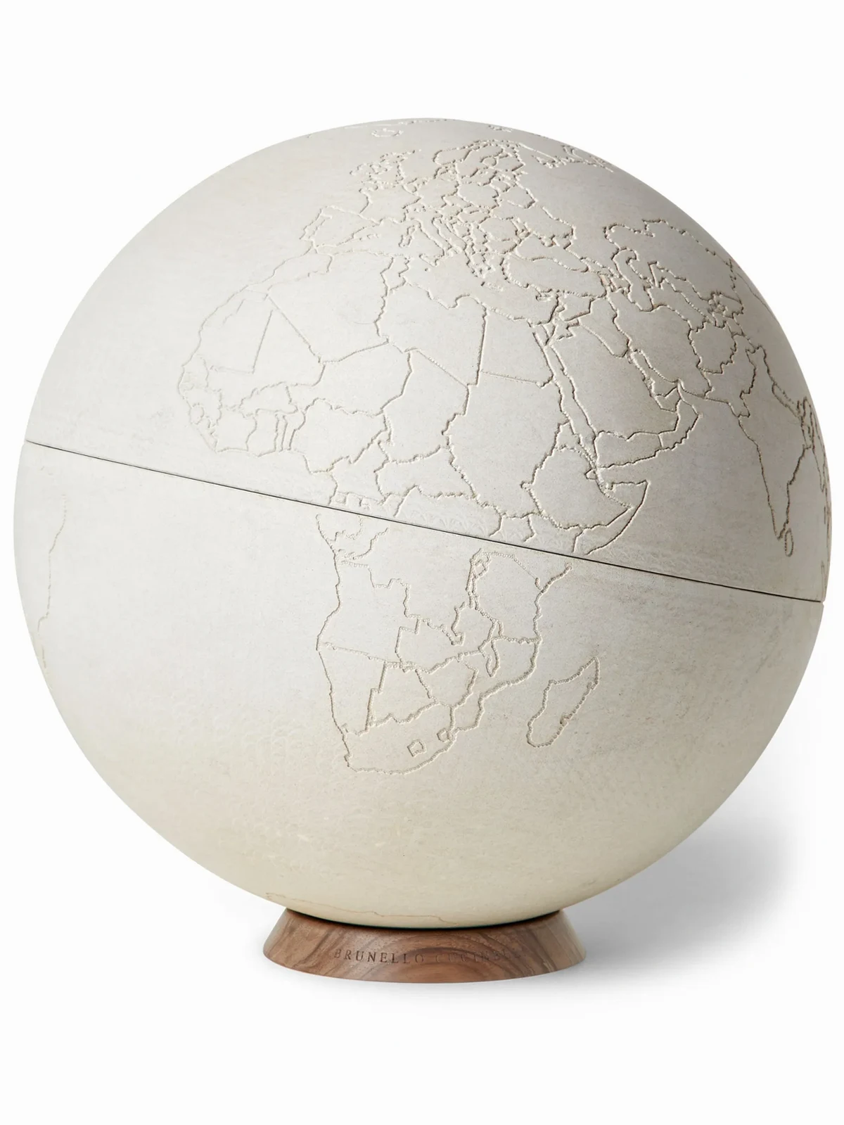 engraved stone globe