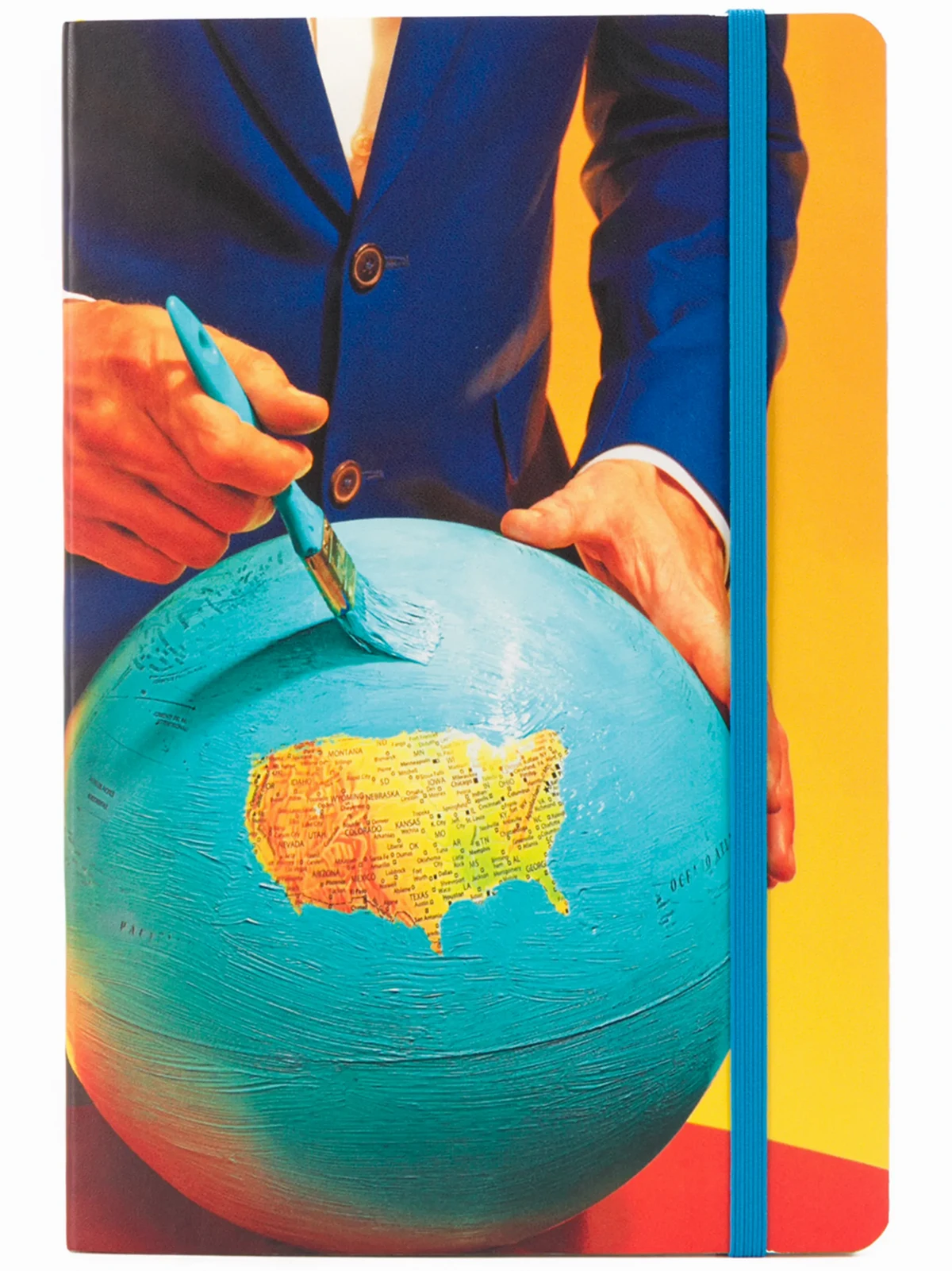 big globe print notebook