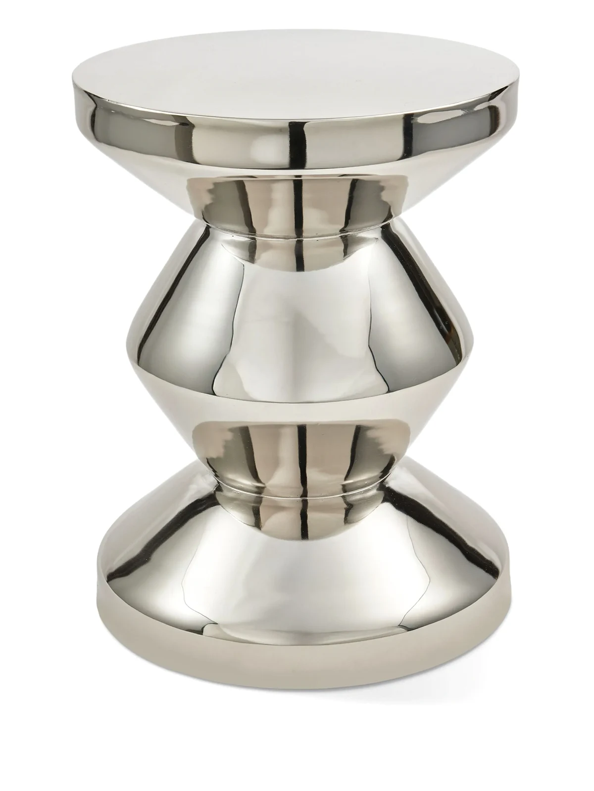 polished metal accent stool