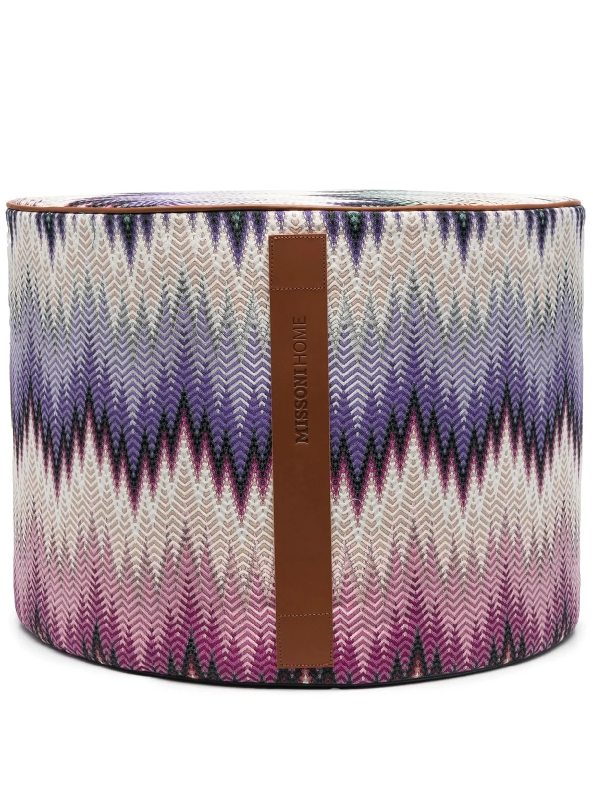 Phrae Cylinder zigzag-knit pouf