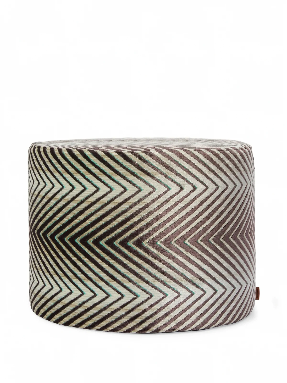 chevron-pattern velvet footstool (40cm x 30cm)
