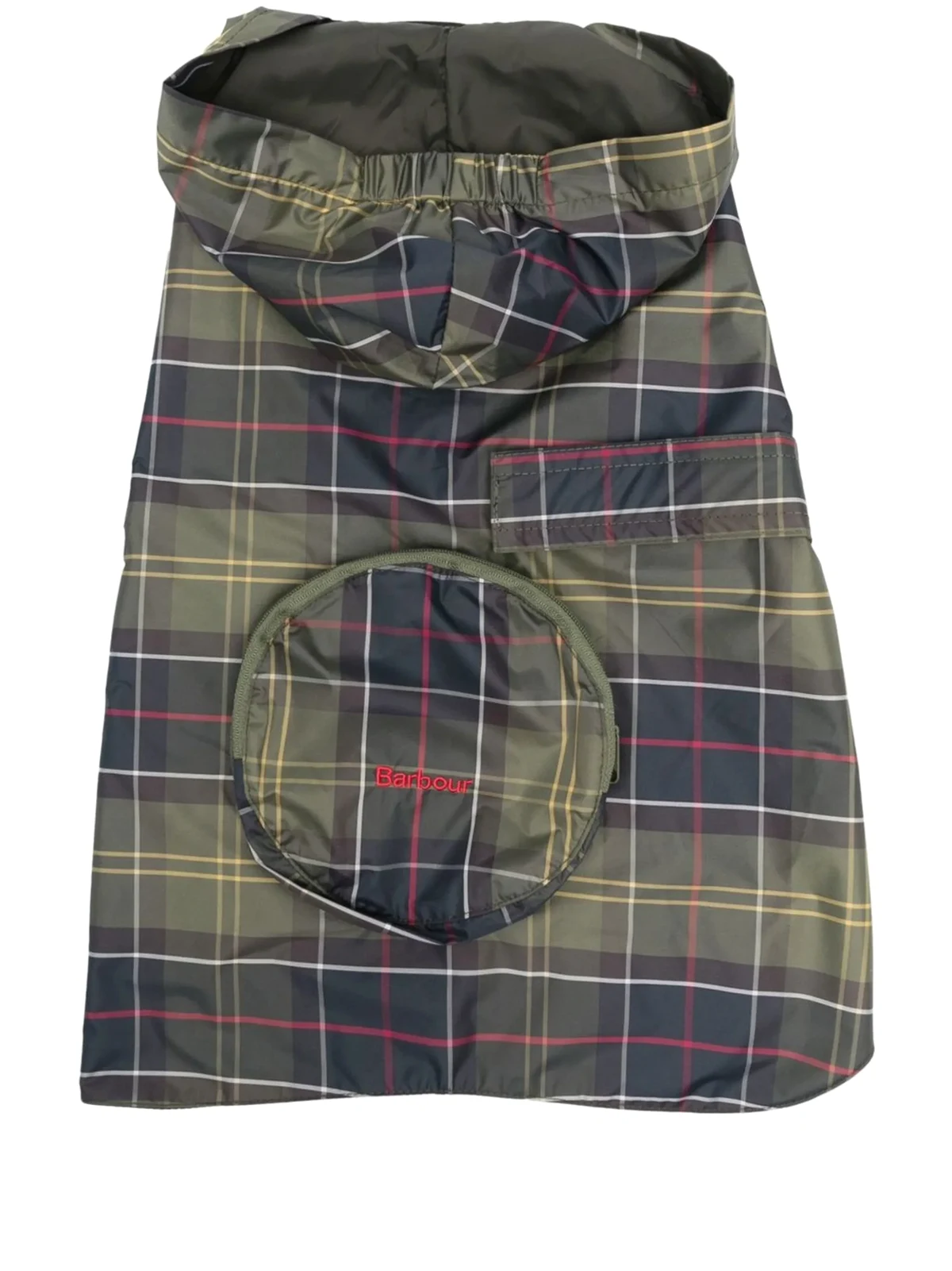 tartan-check dog coat