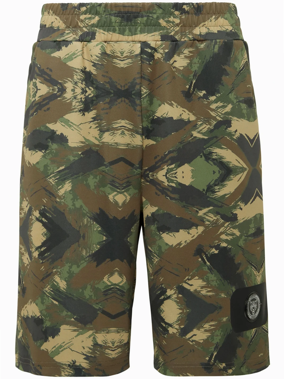 logo-patch elasticated-waistband shorts