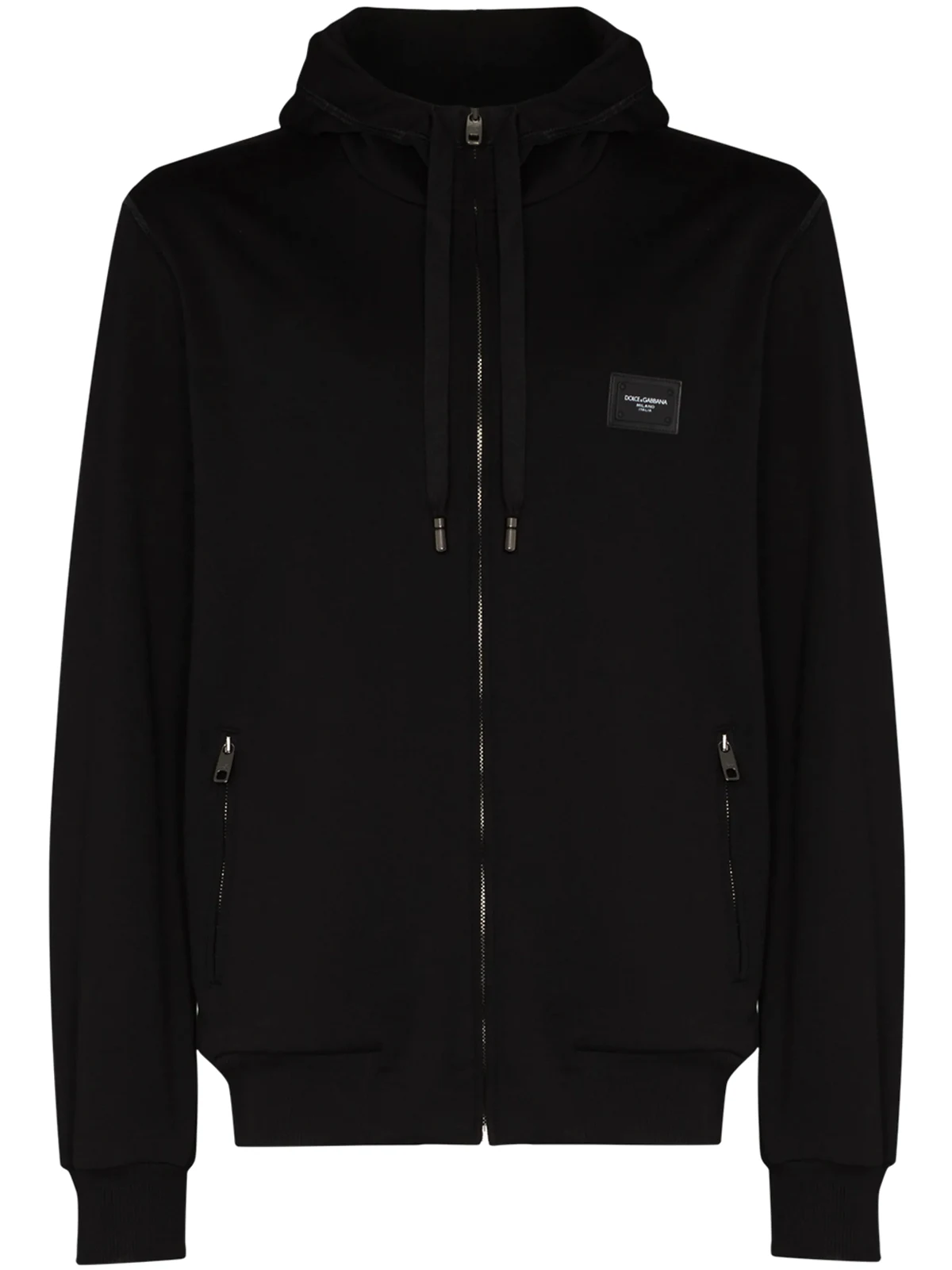 logo-tag zip-up hoodie