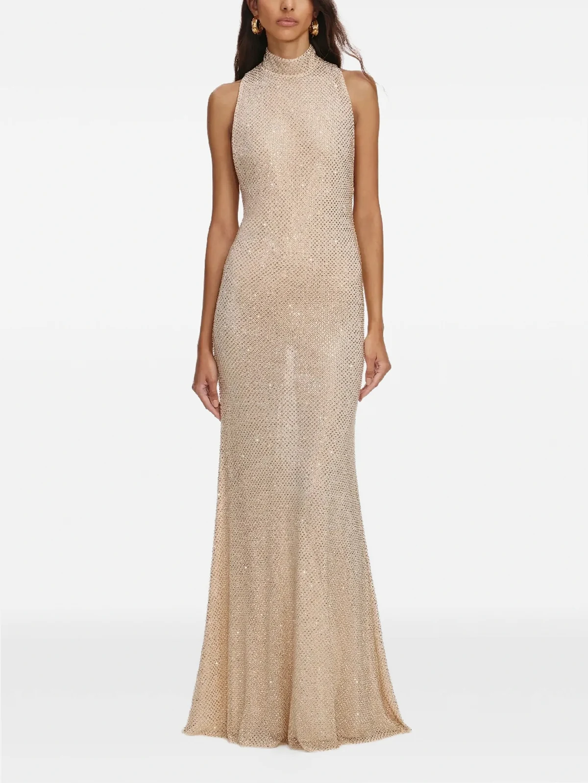 crystal embellished maxi dress