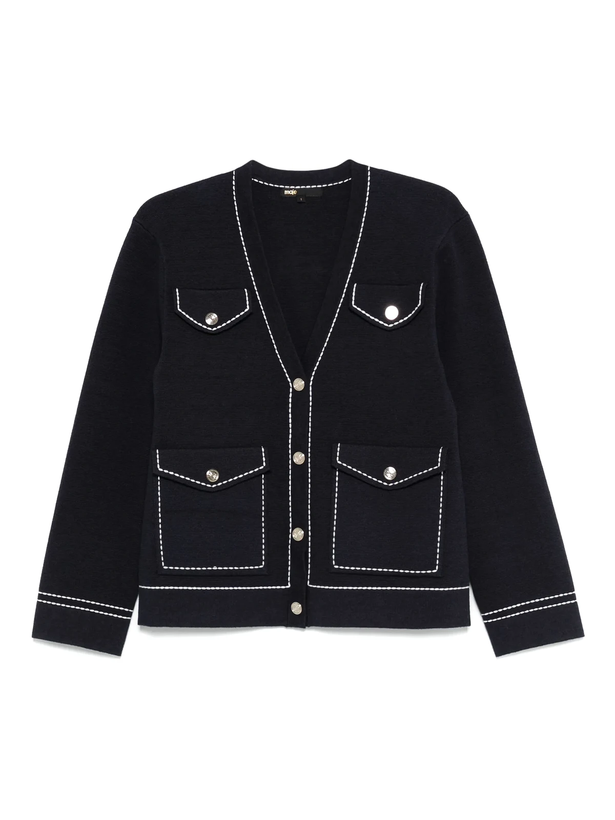 contrast-stitch cardigan