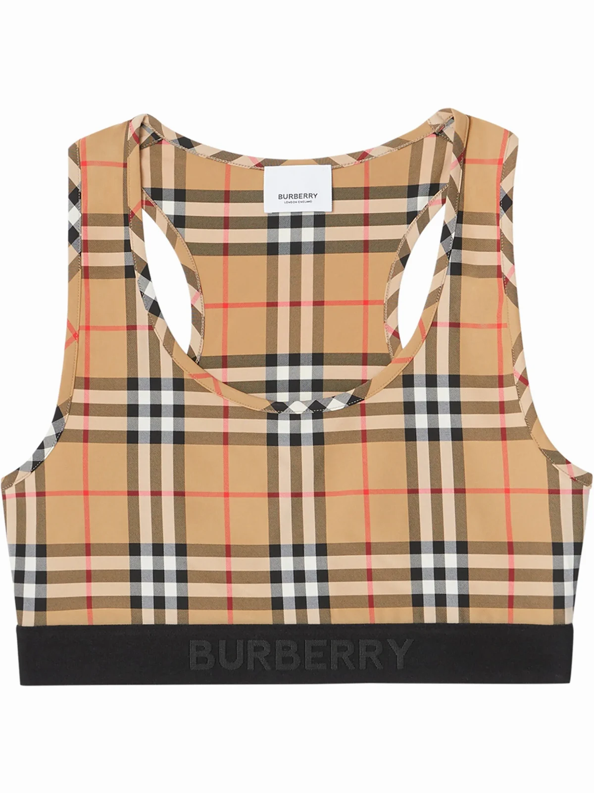 Sport-BH mit Vintage-Check