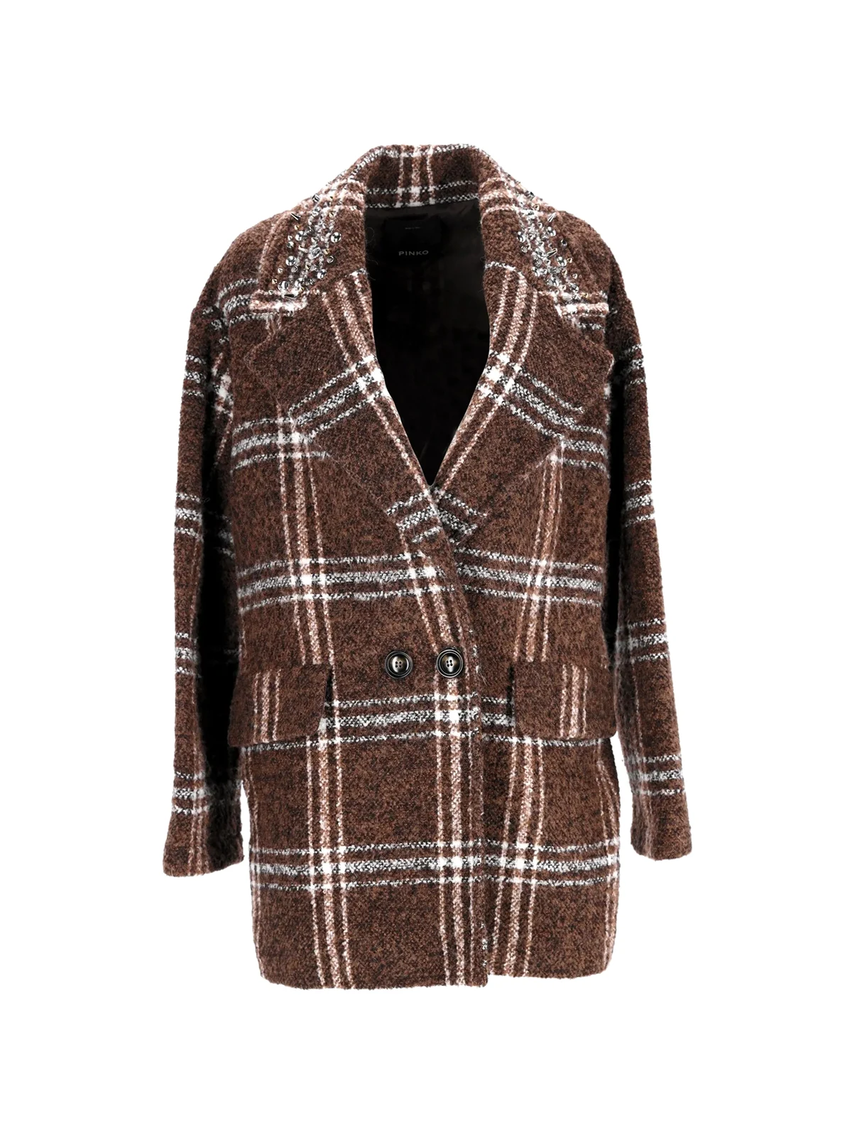 Doppelreihiger Mantel mit Karo