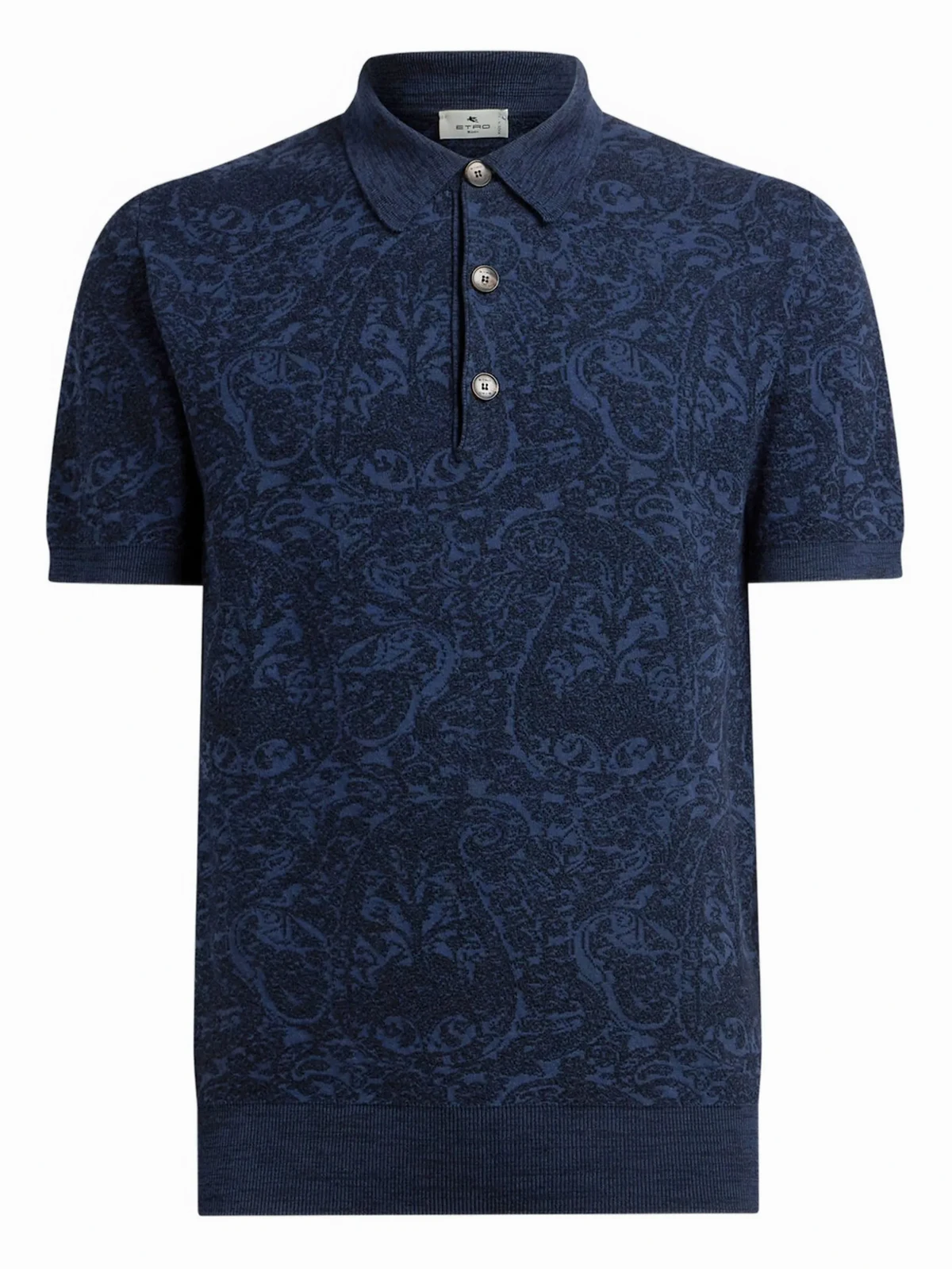 paisley-jacquard polo shirt
