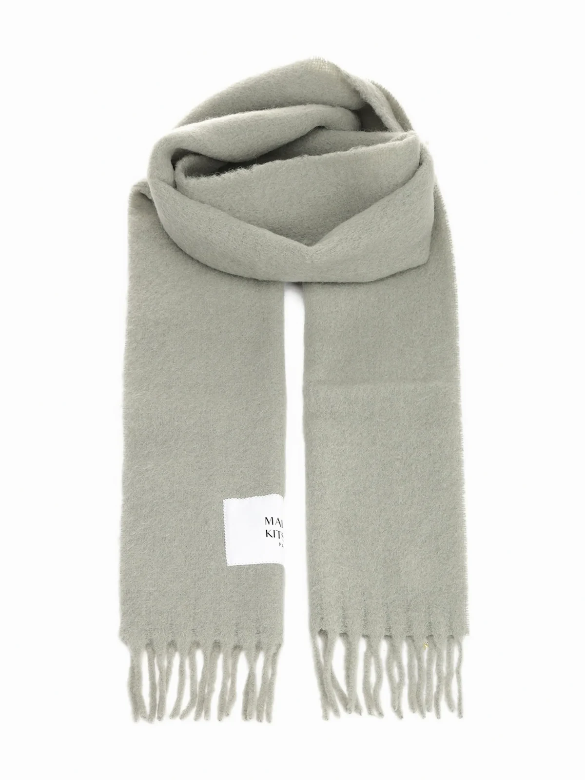 fringed label scarf