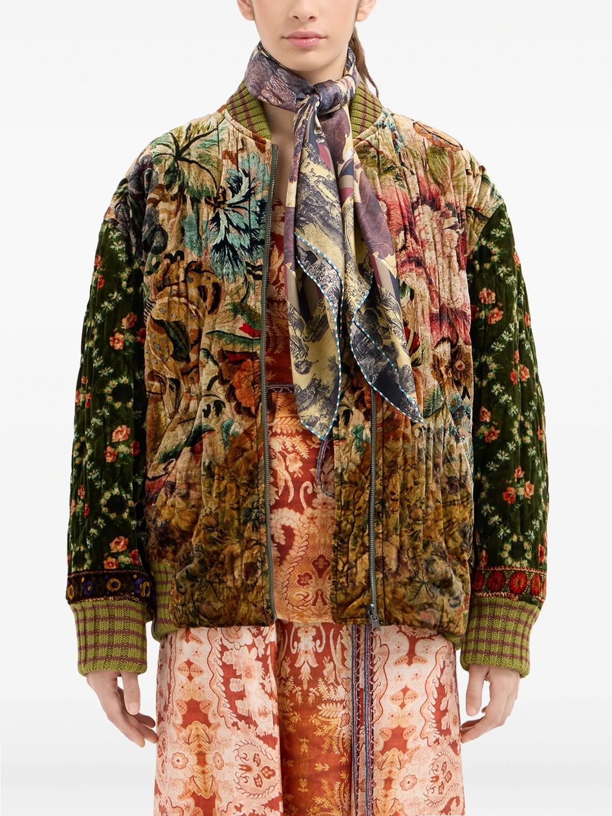 abstract-pattern silk scarf