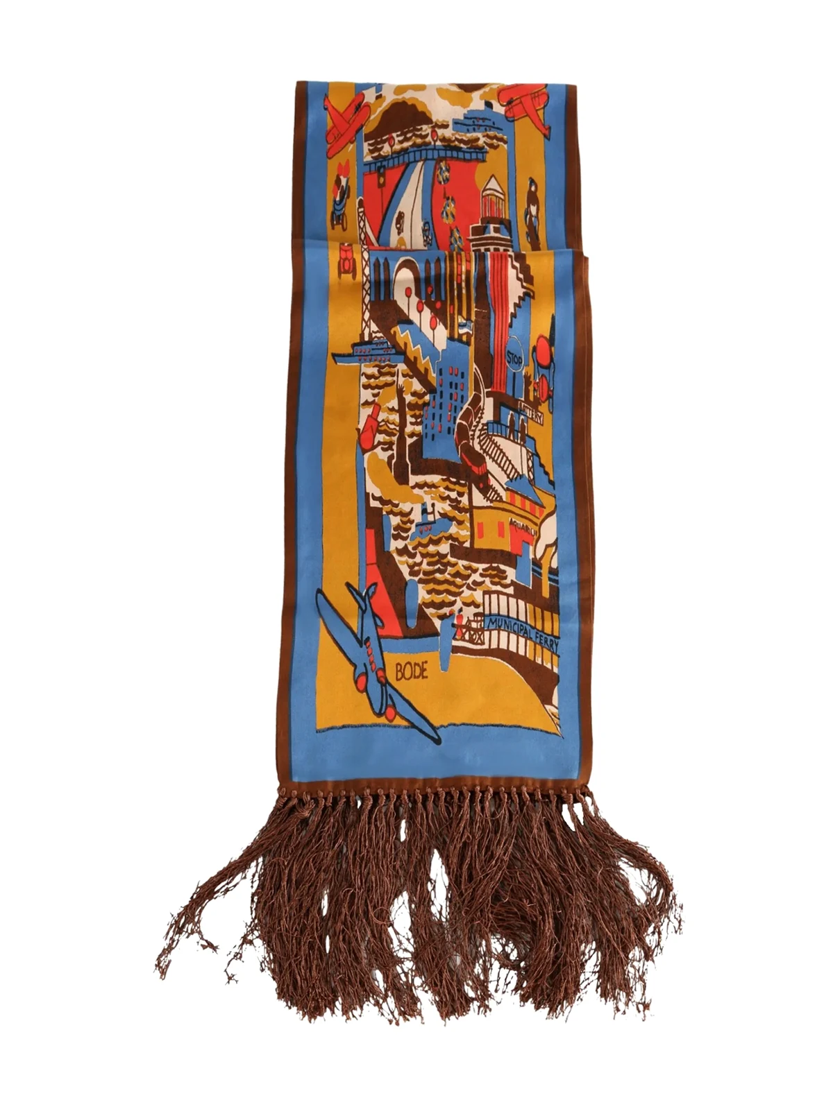 city-scene fringed-edges scarf