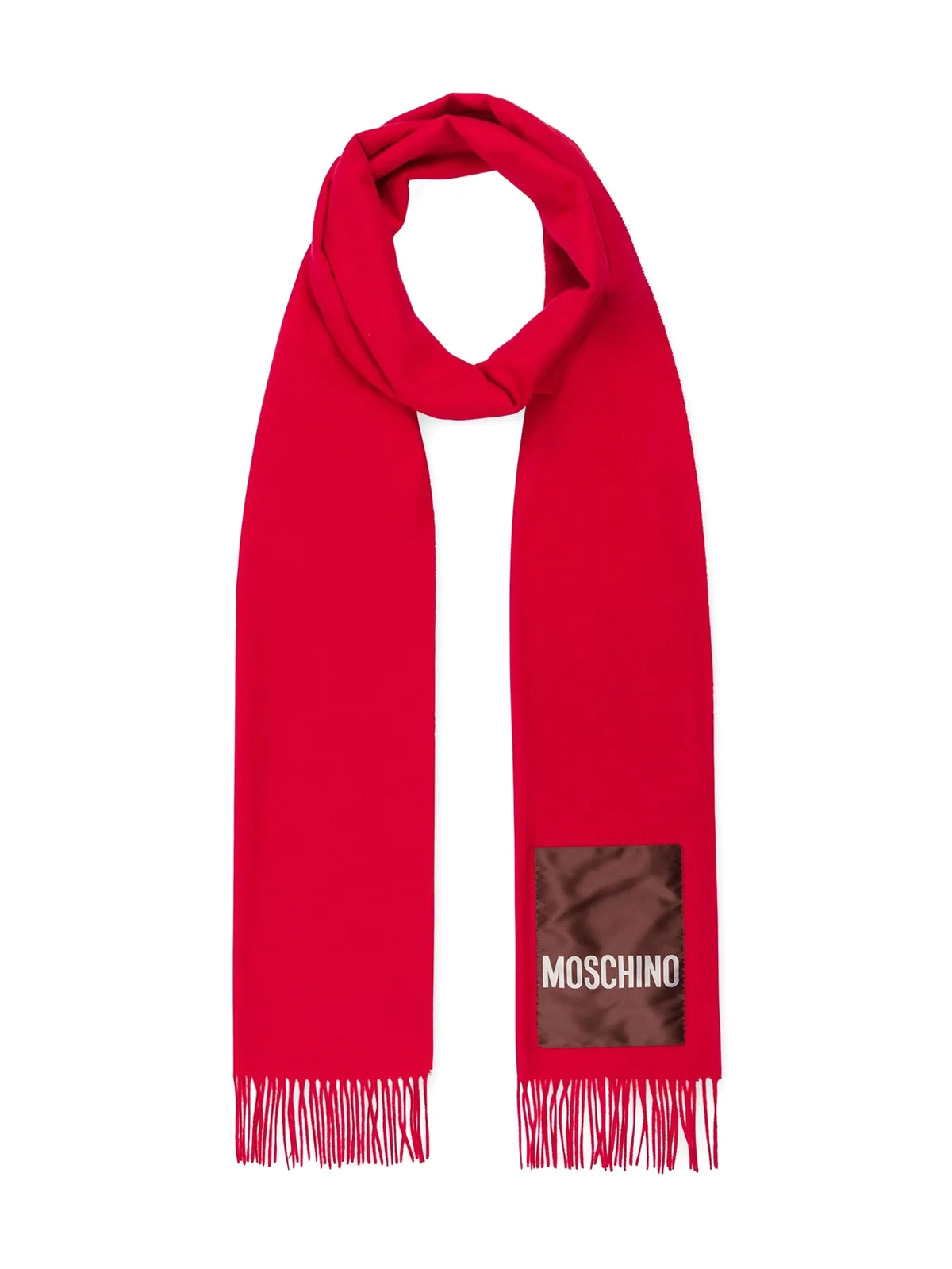 logo-patch fringed scarf