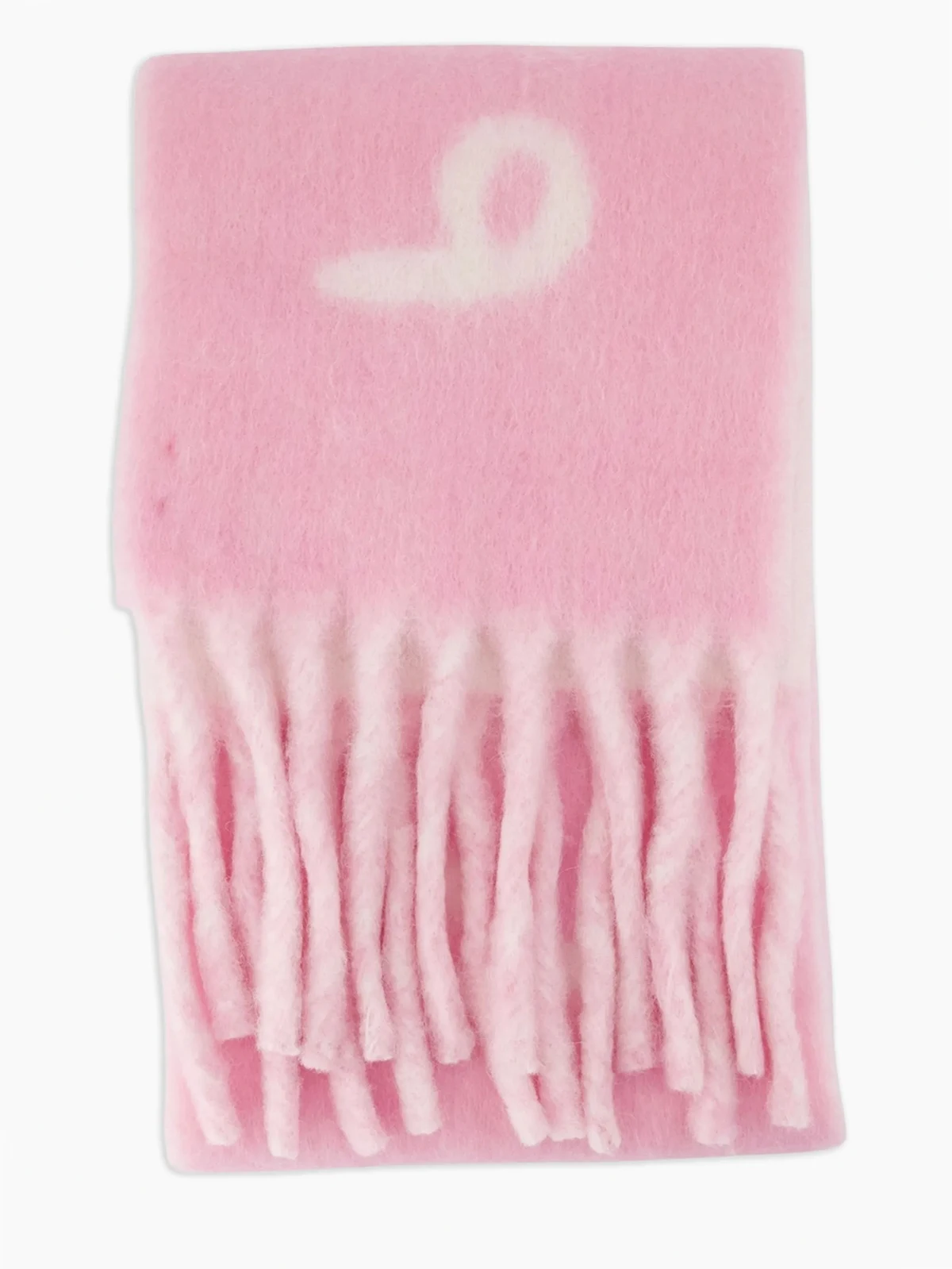 logo-intarsia fringed scarf