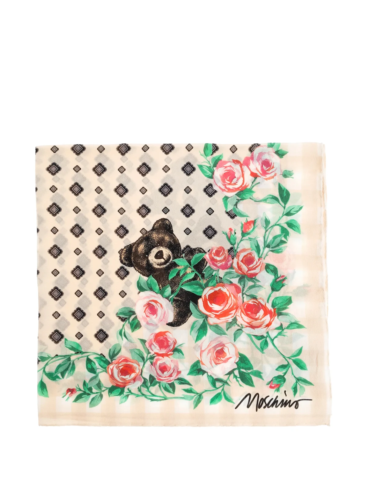 floral-print silk scarf