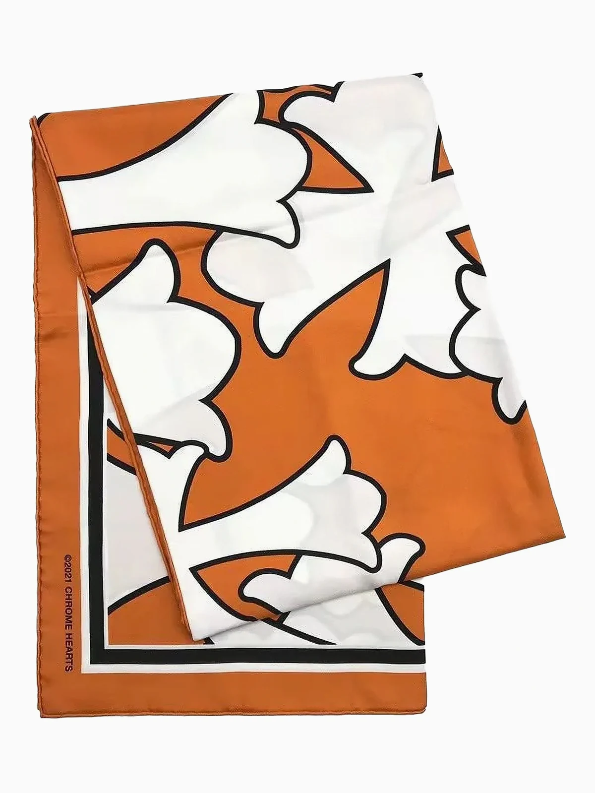 cross-logo silk scarf
