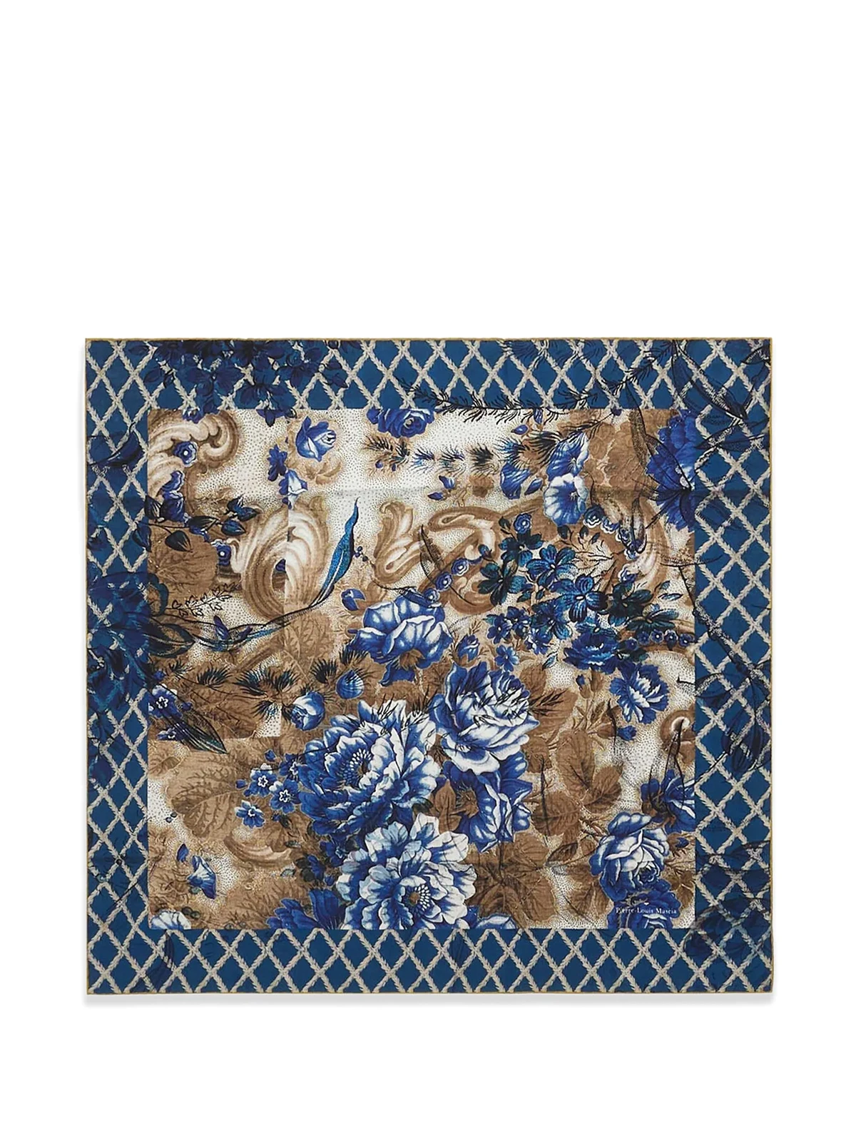 Aloeuw floral geometric silk scarf