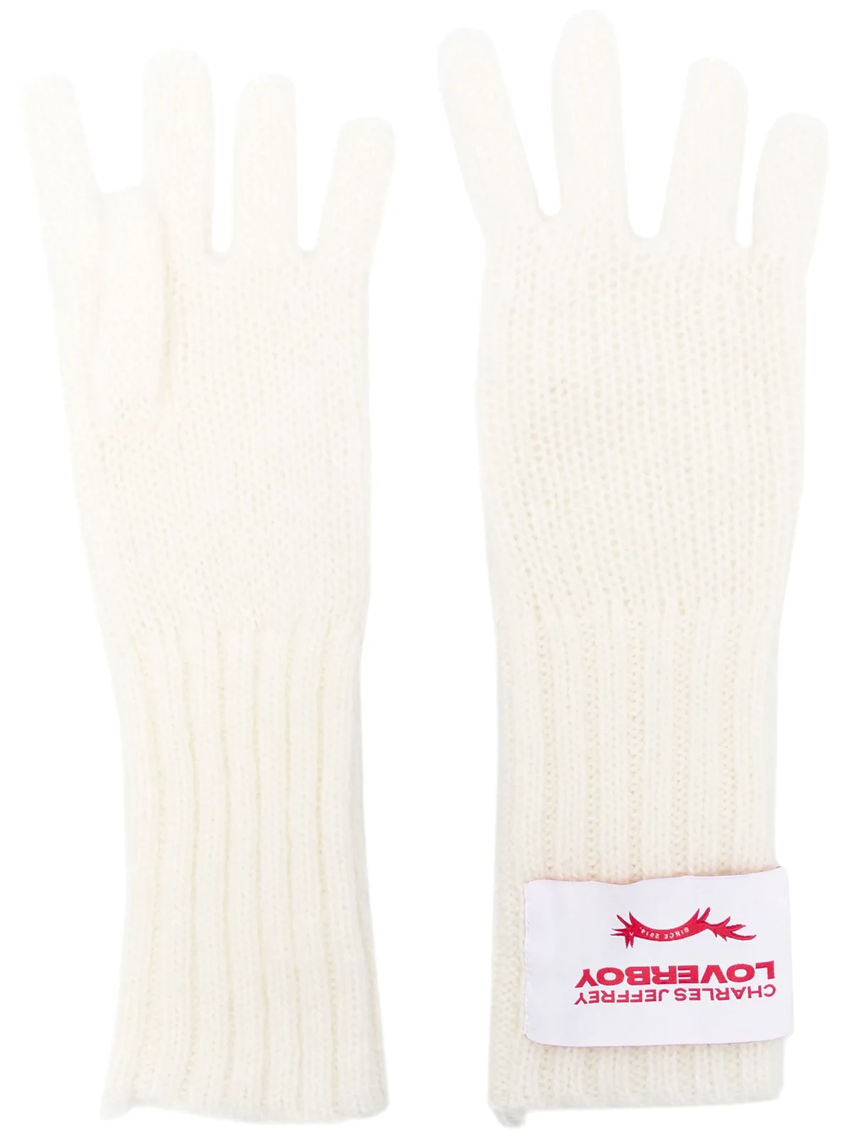 Gestrickte Handschuhe mit Logo-Patch