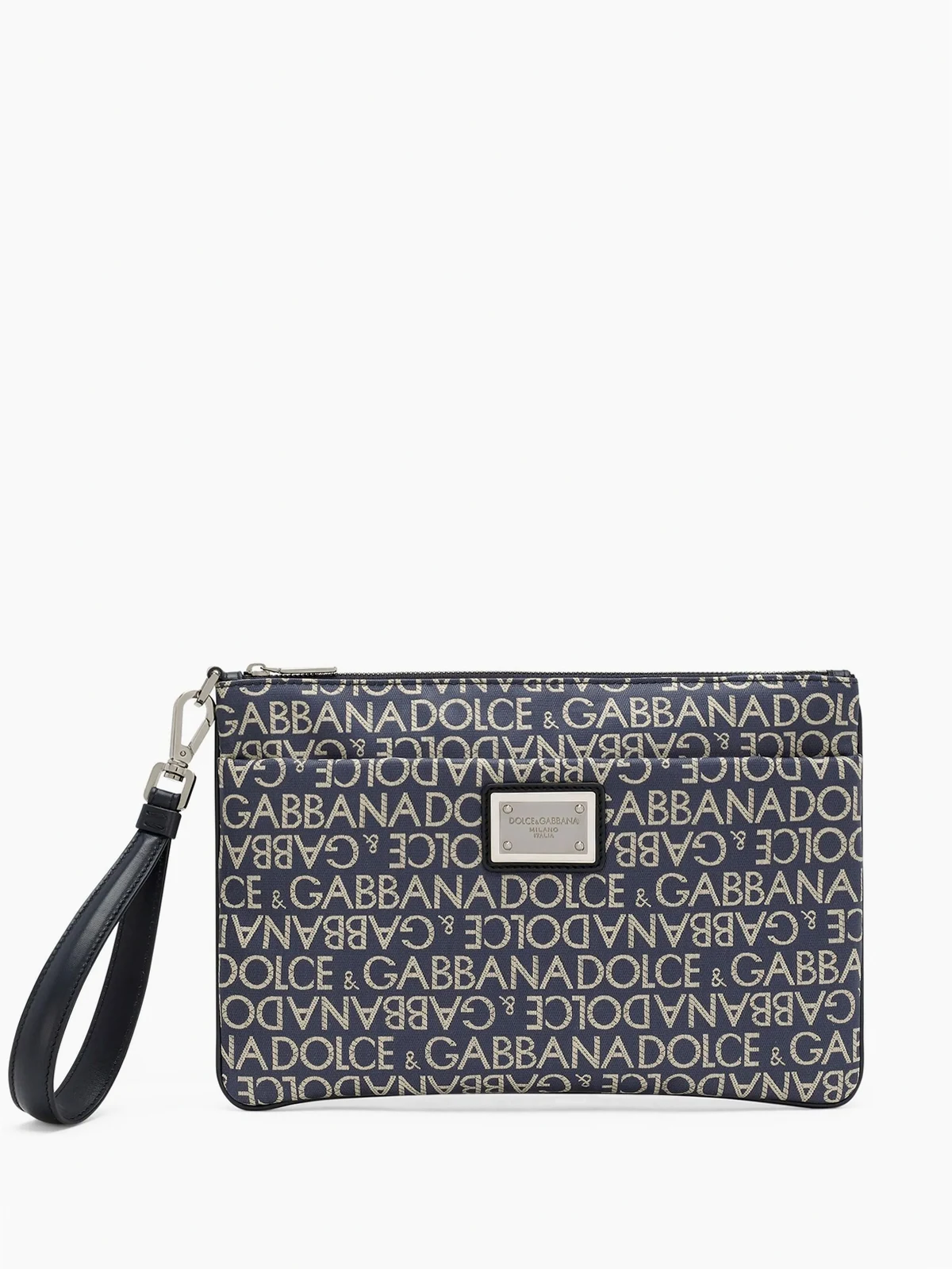 logo-plaque jacquard-logo clutch bag