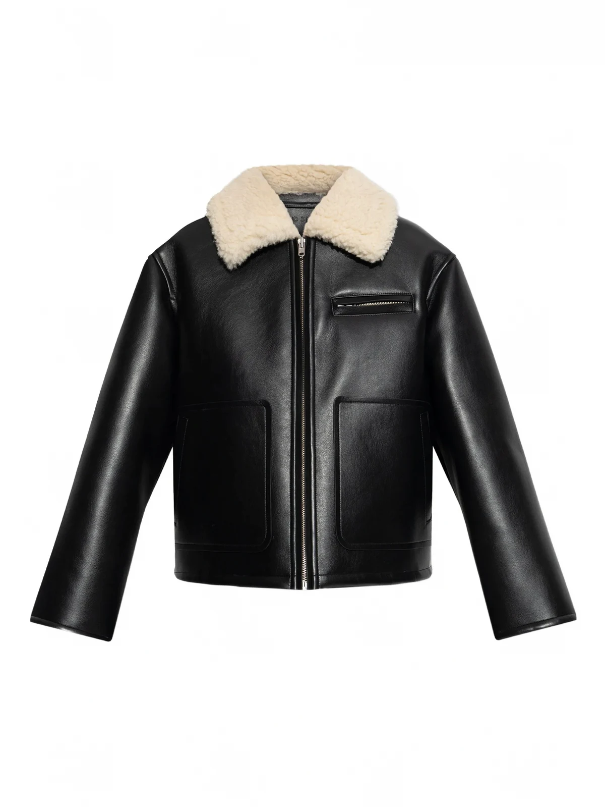 Kaz shearling-collar pocket jacket
