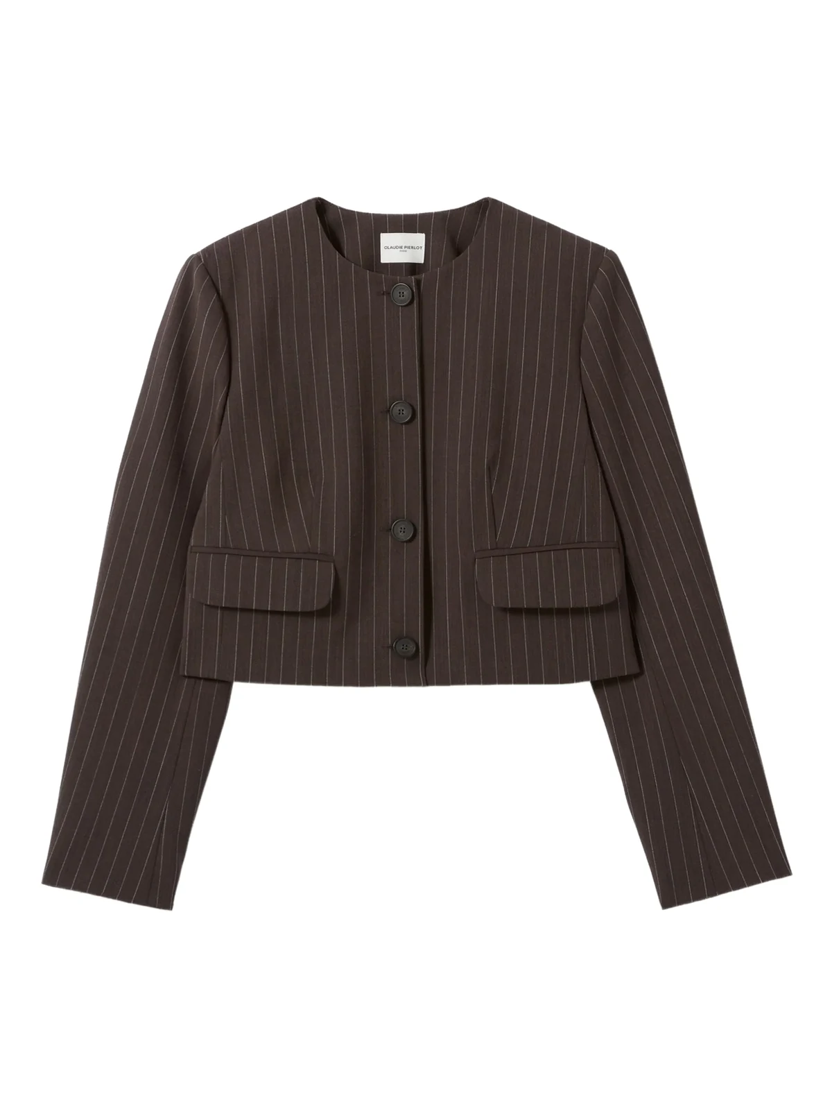 pinstripe cropped jacket