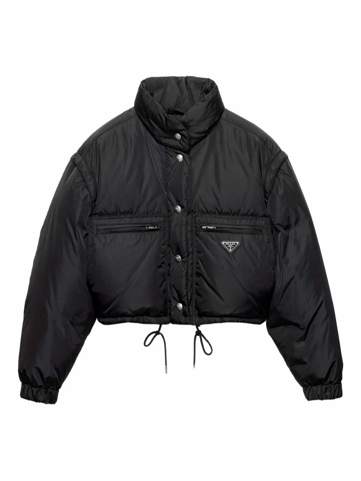 ring-collar cropped down jacket