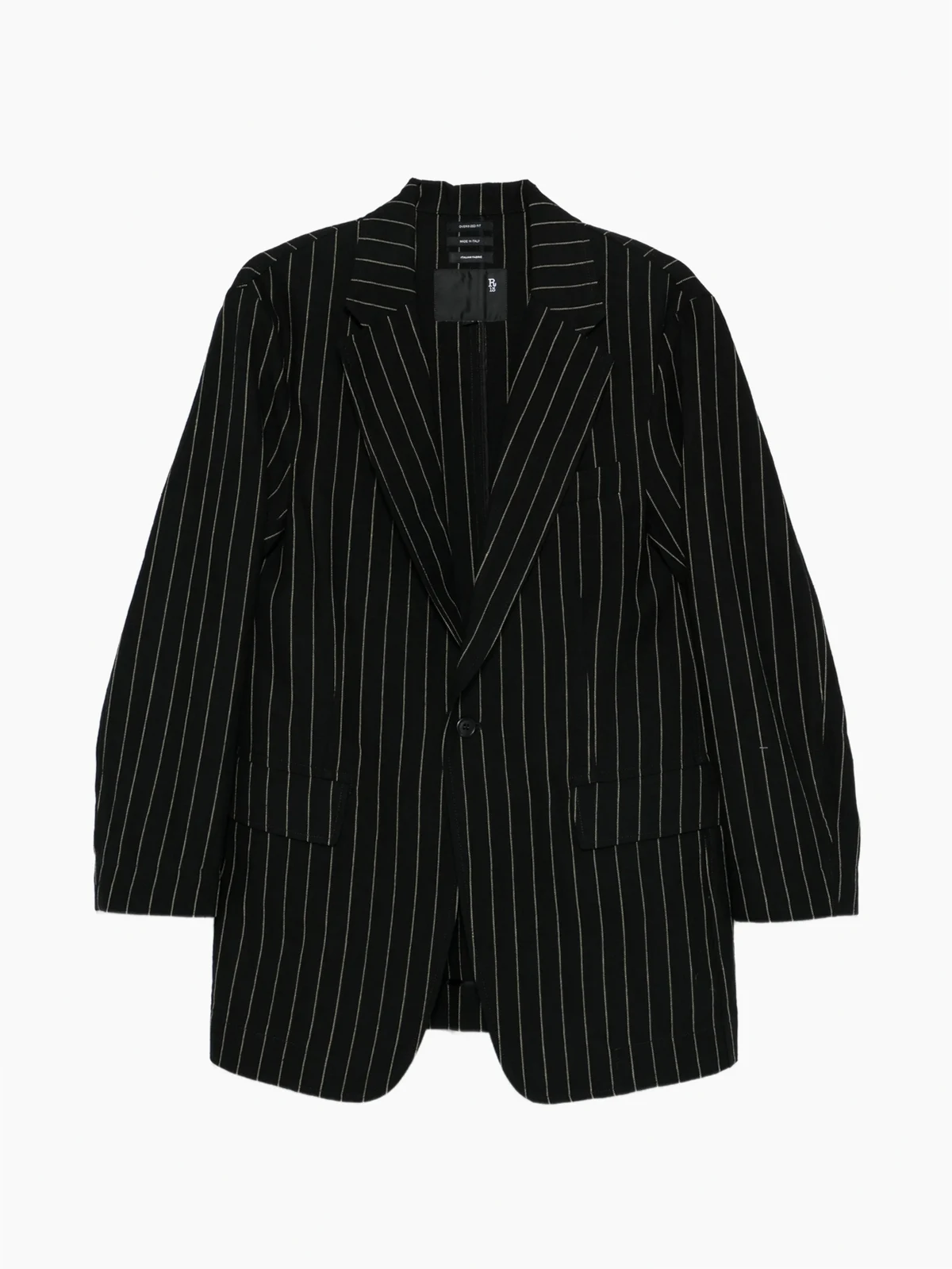 buttoned pinstripe blazer