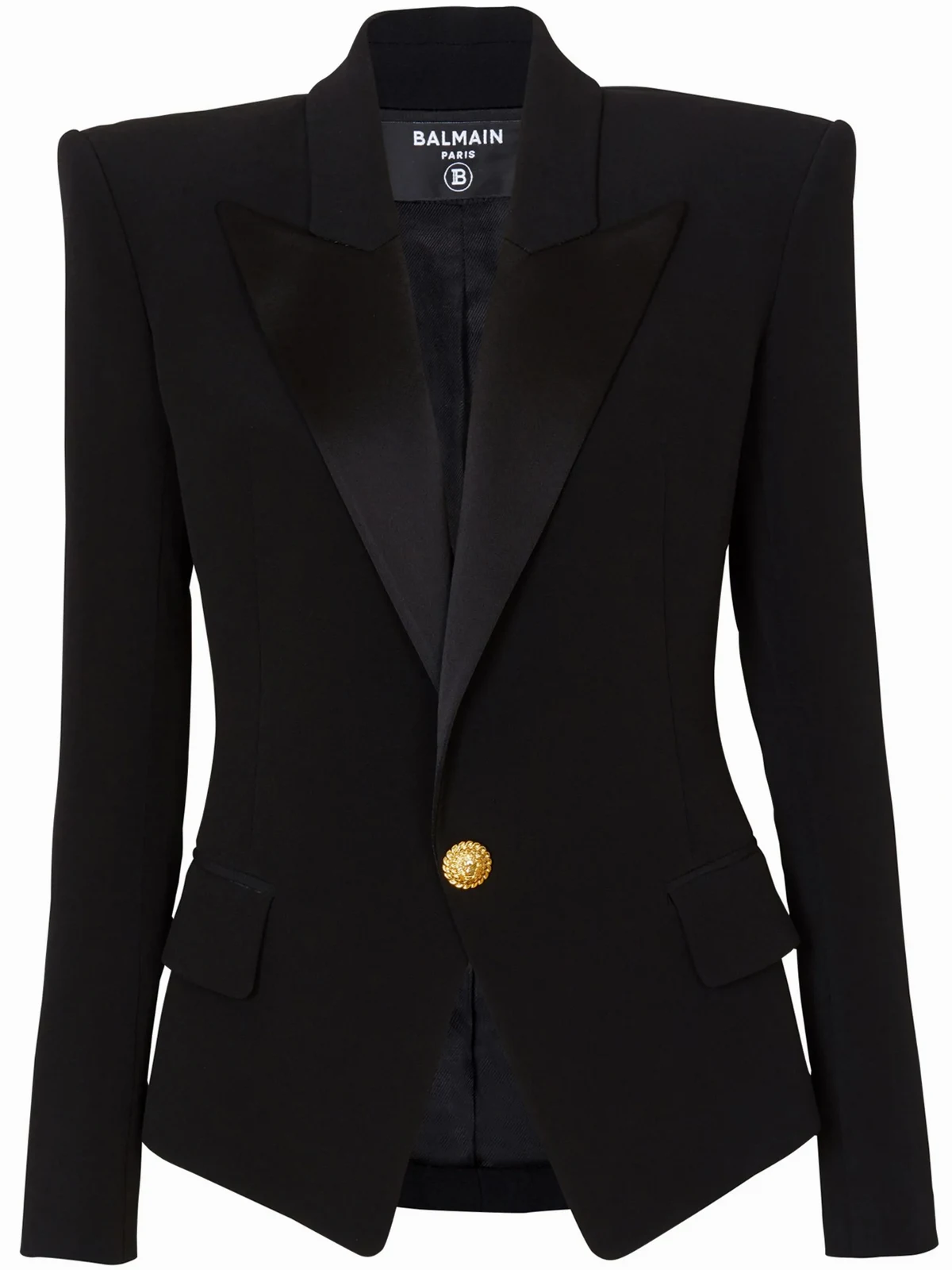 satin-lapel single-breasted blazer