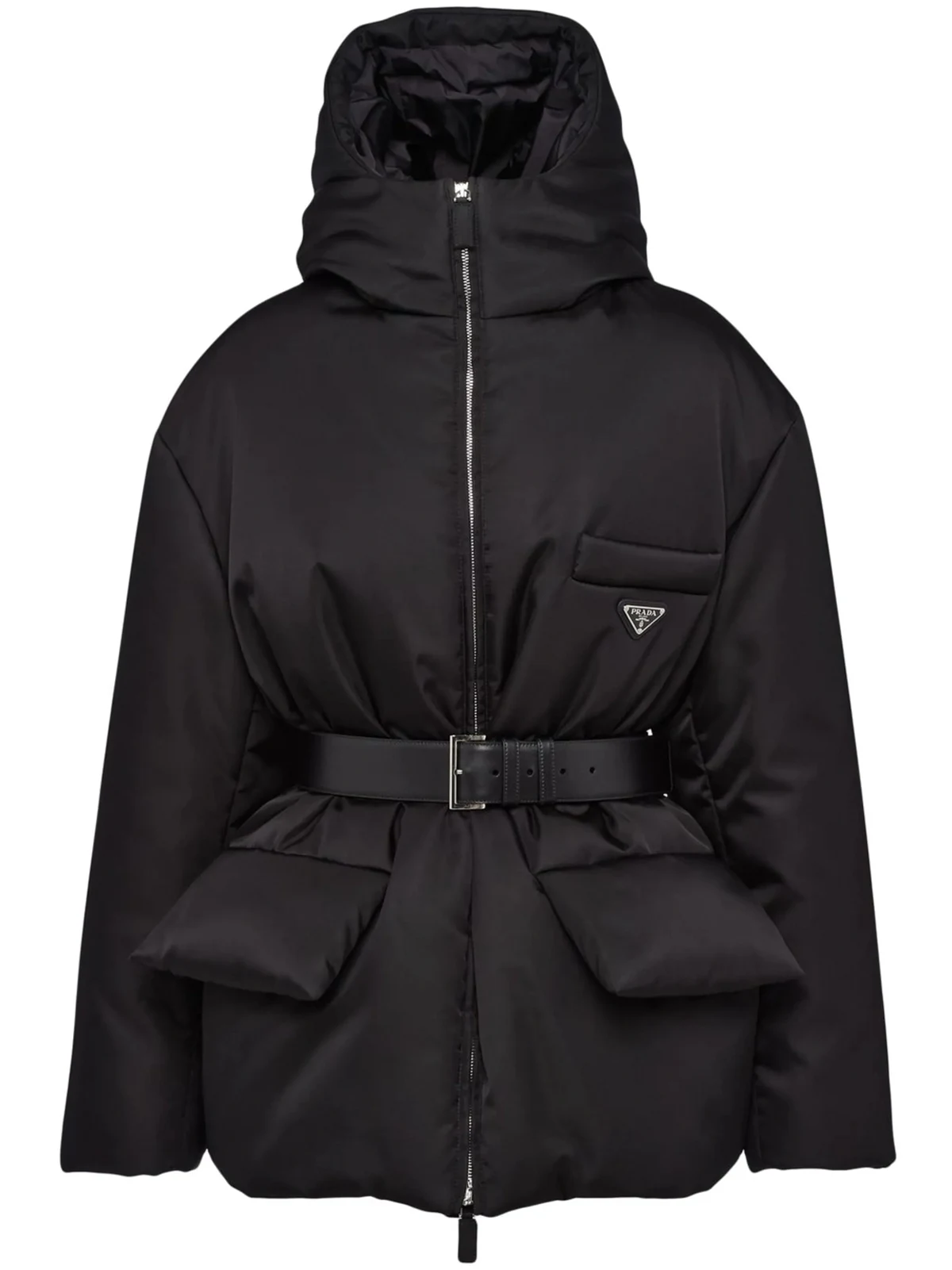 Re-Nylon hooded down jacket