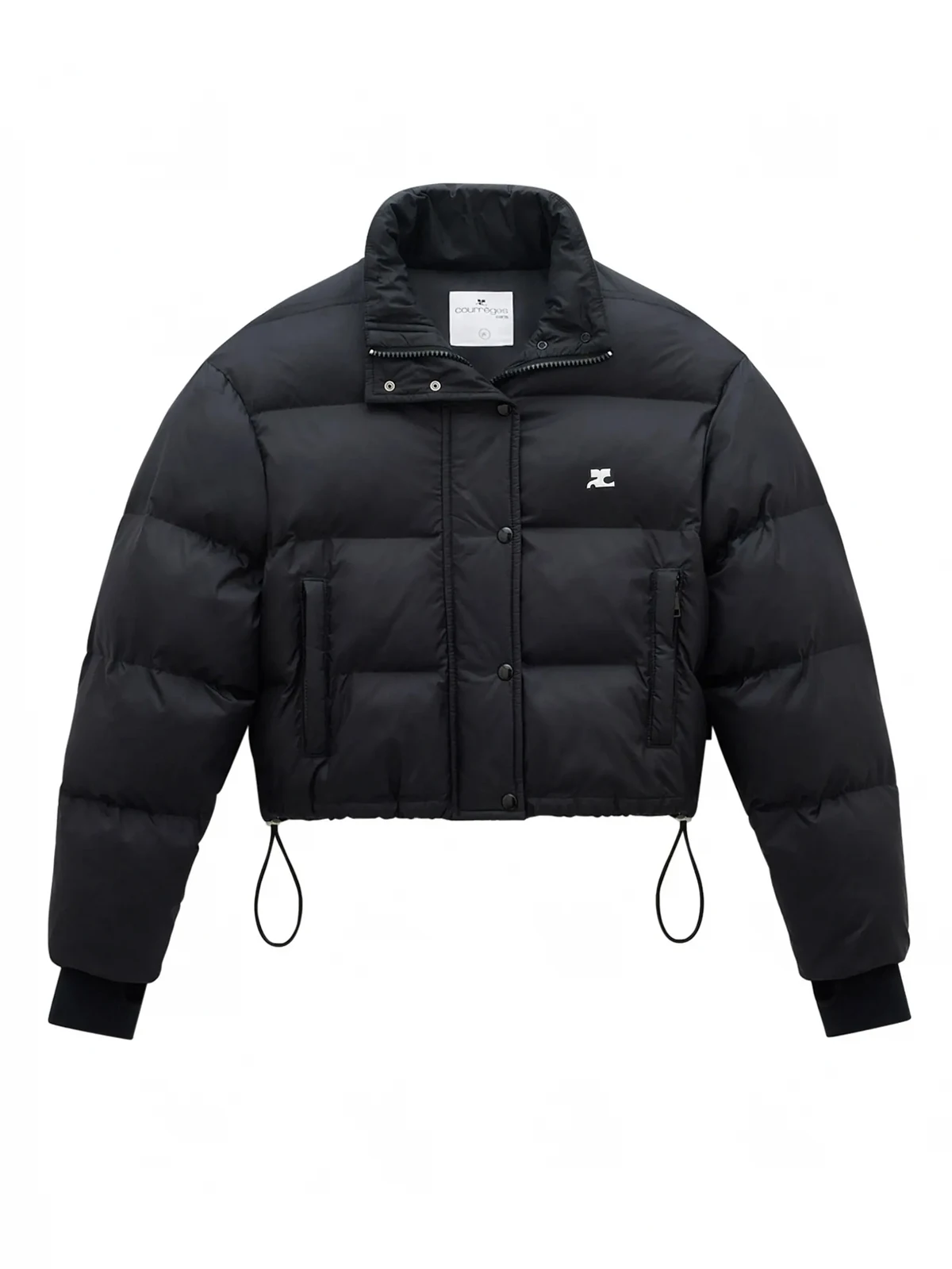 logo-print high-neck puffer jacket