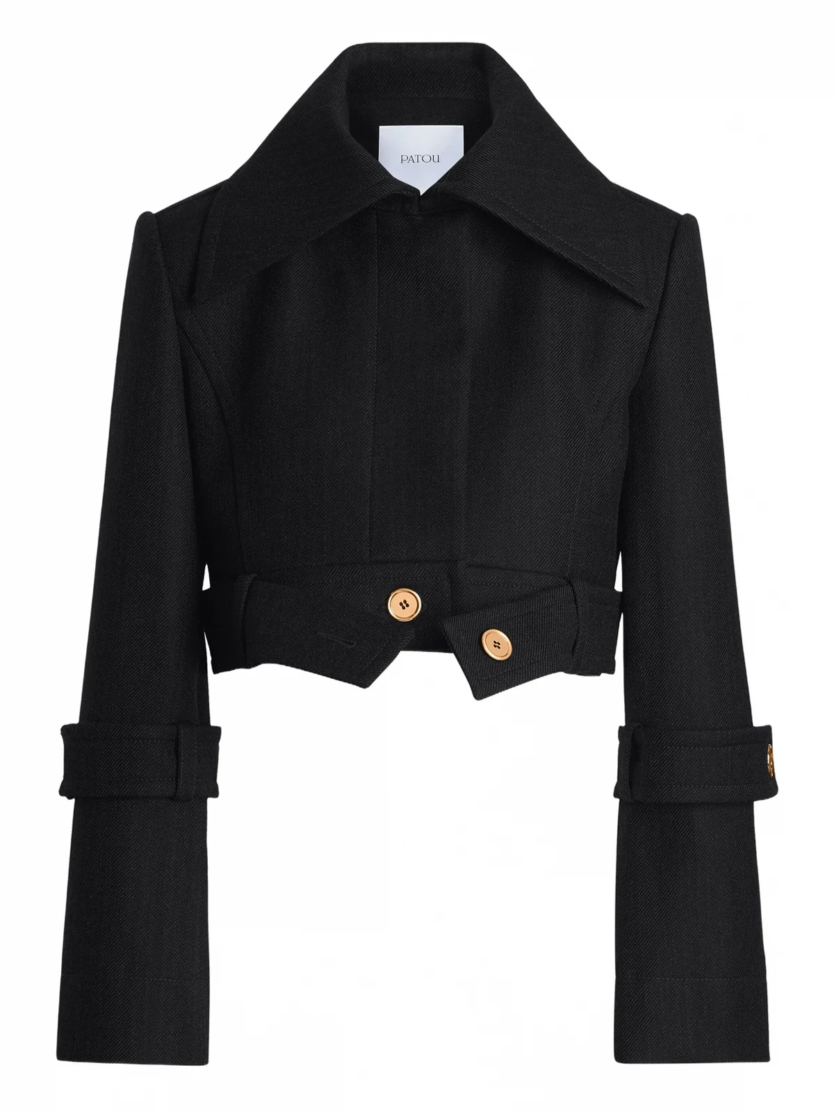 belted wide-lapel jacket