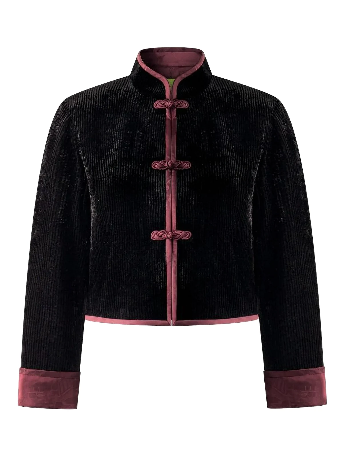 velvet button-fastening jacket