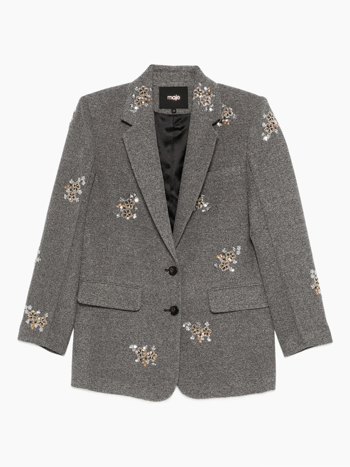 floral-embroidered blazer