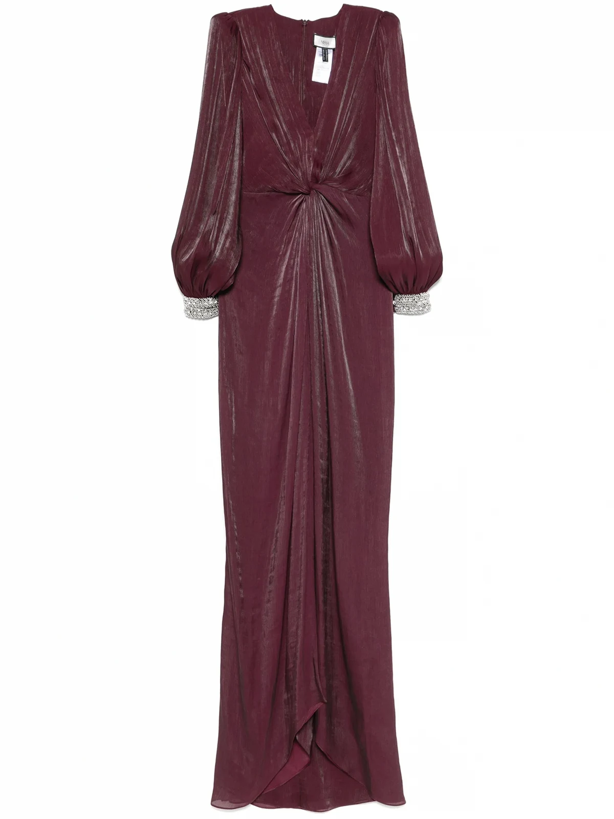 twist-detail chiffon maxi dress