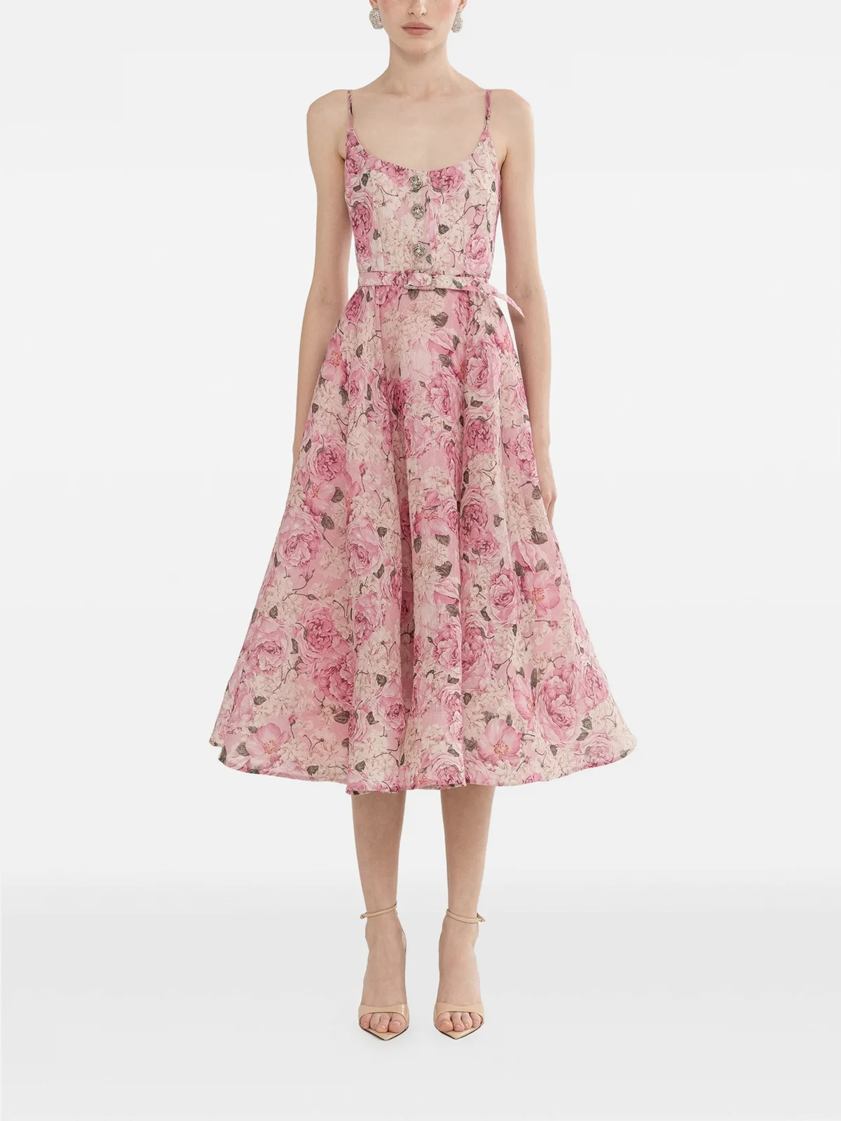 floral-print midi dress