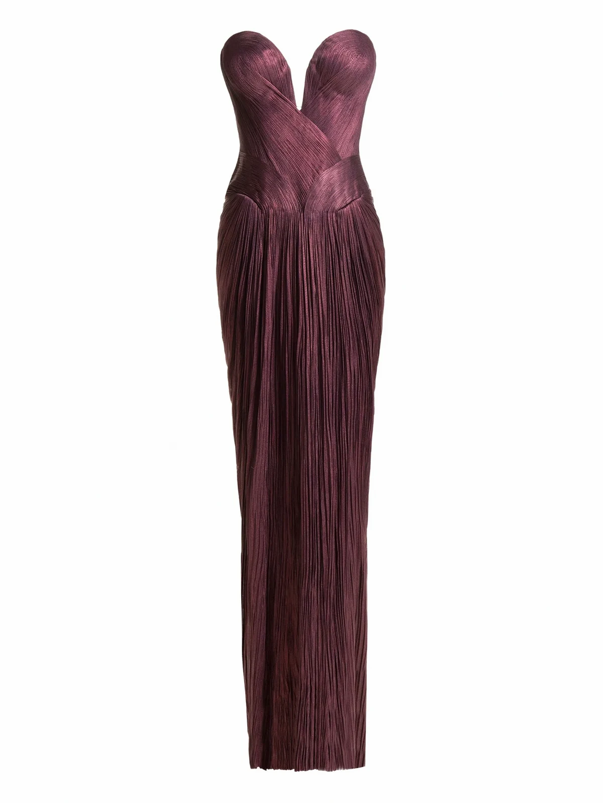 Andora pleated strapless gown