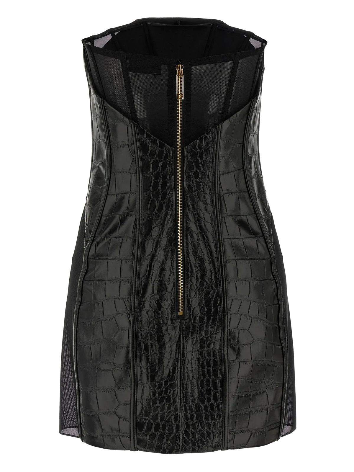 crocodile-print mini dress