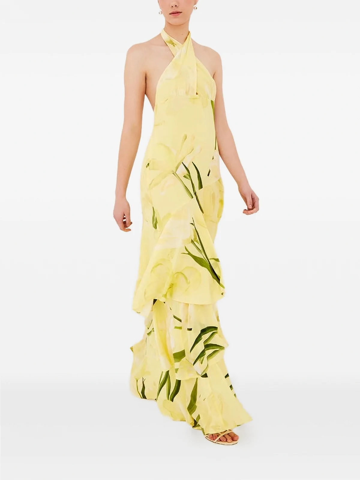 Lillian Amethyst ruffled floral-print dress