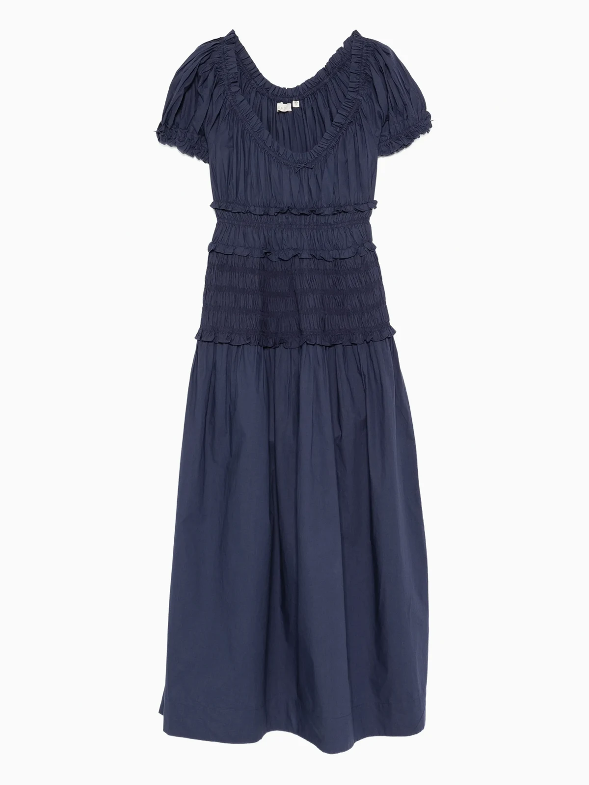 Leanne ruffled scoop-neck midi dress