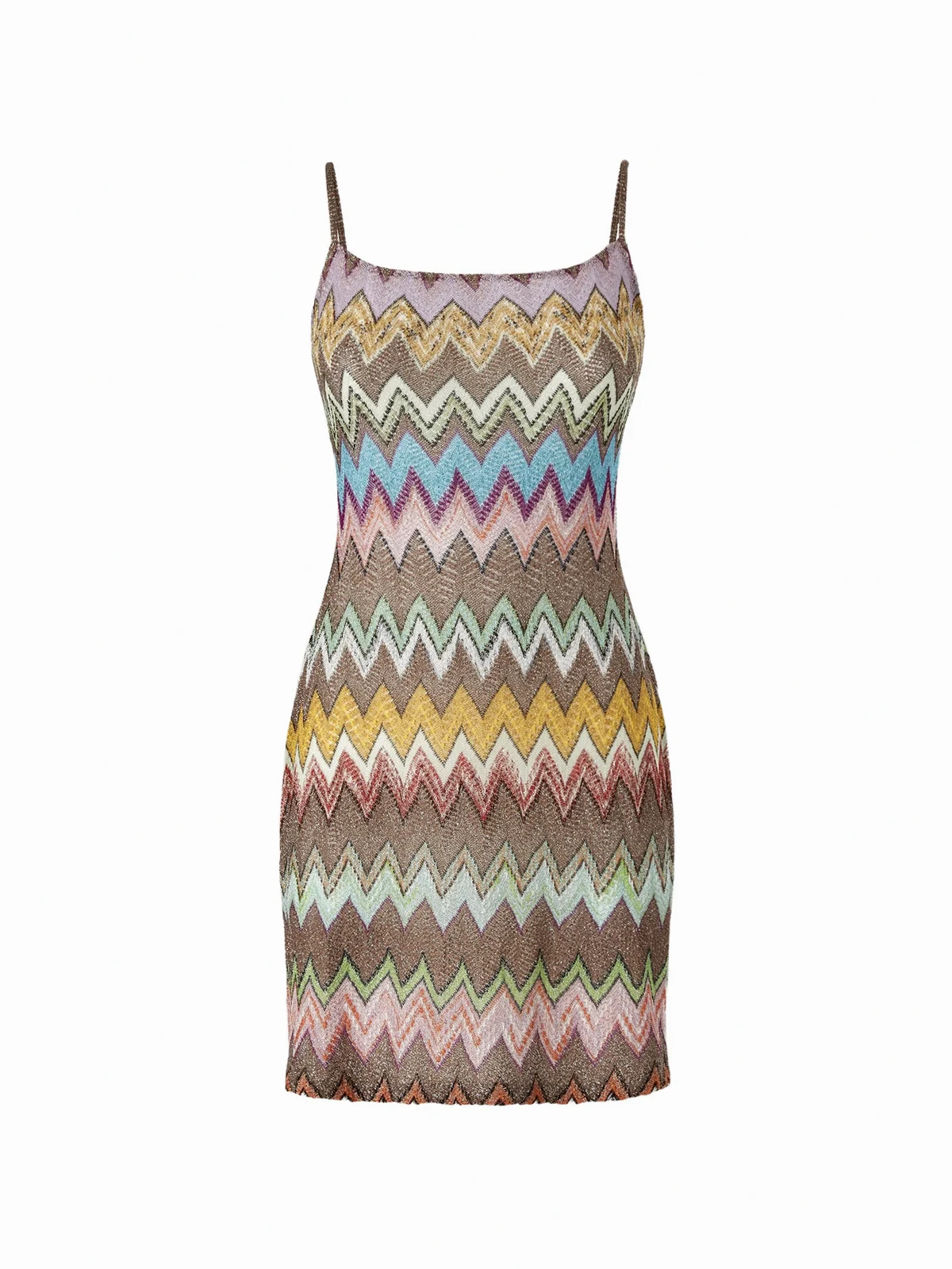 zigzag-pattern mini dress