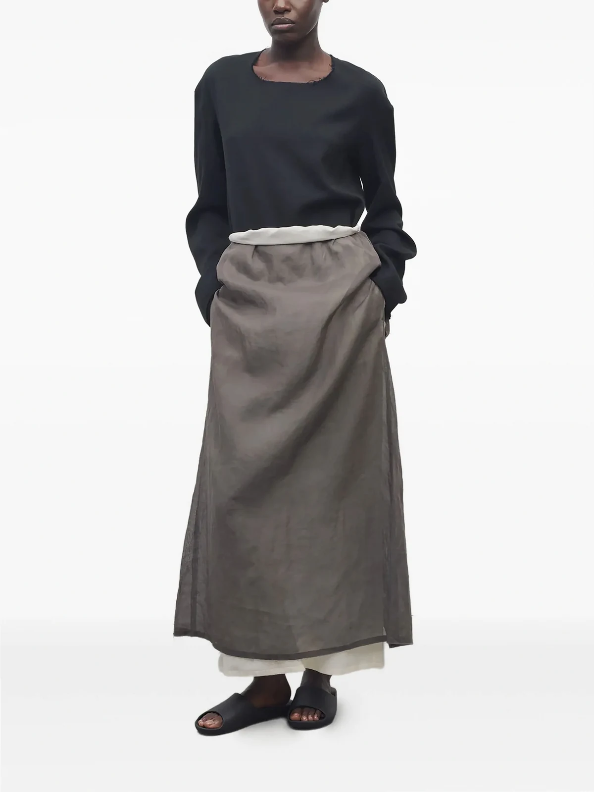 Zaira front-slit maxi skirt