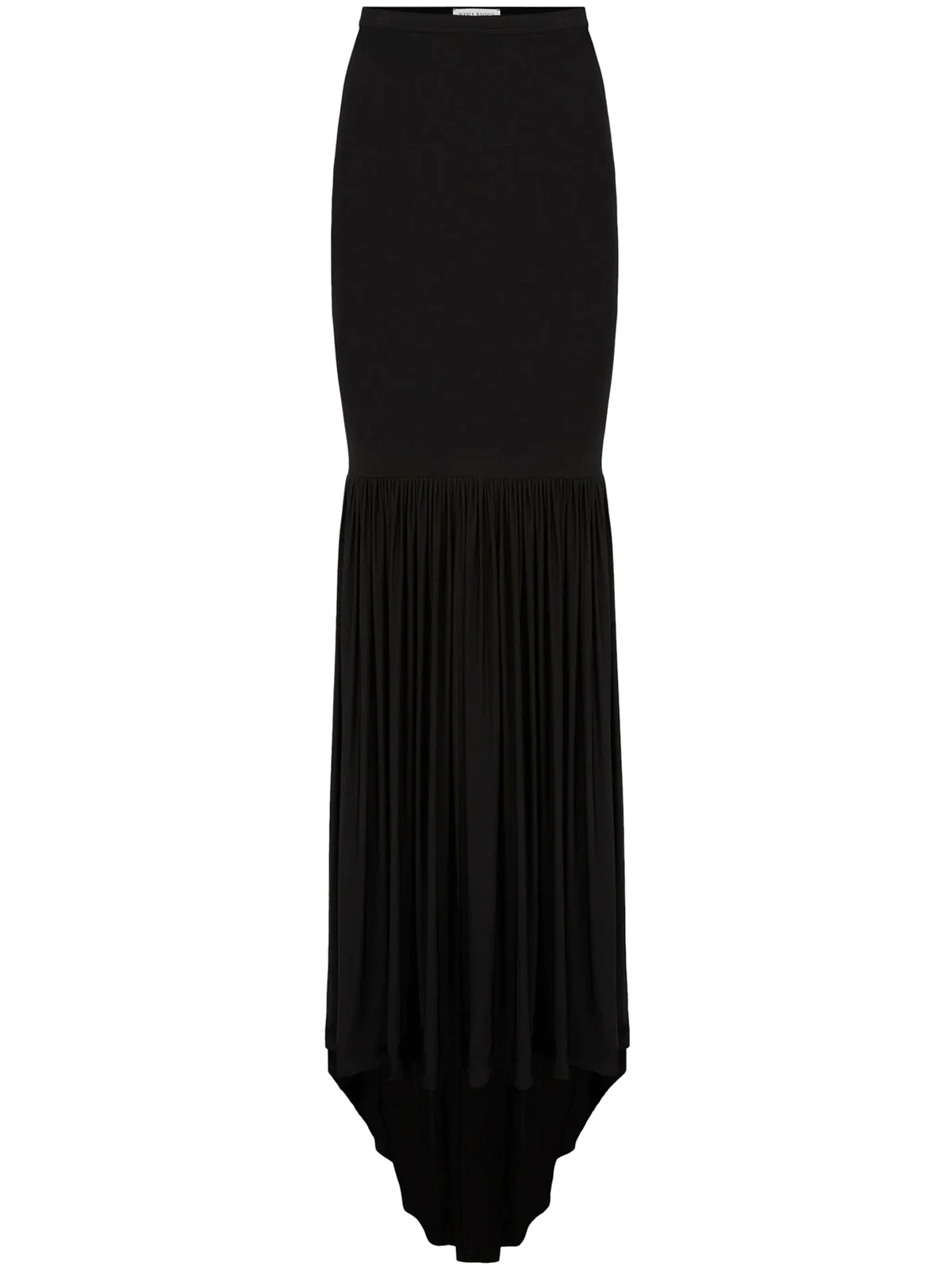 gathered mermaid maxi skirt