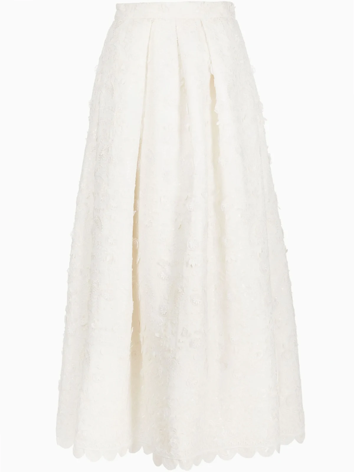 Pyaar floral-appliqué full skirt